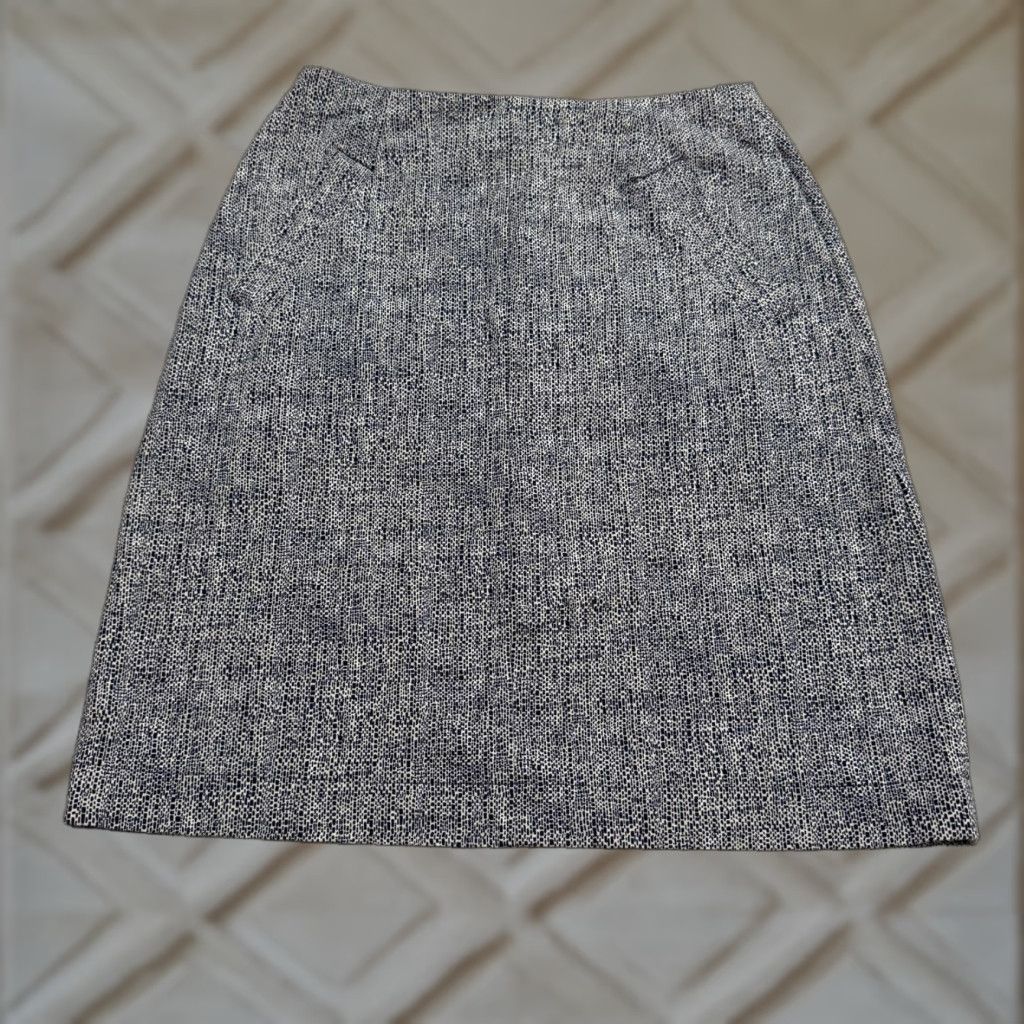 Lands' End Lands' End Skirt Womens 6 Blue Geometric Pockets Lined Pencil Short 21in 28in Waist Adult Womens Classic Workwear Size 28" / US 6 / IT 42 - 1 Thumbnail