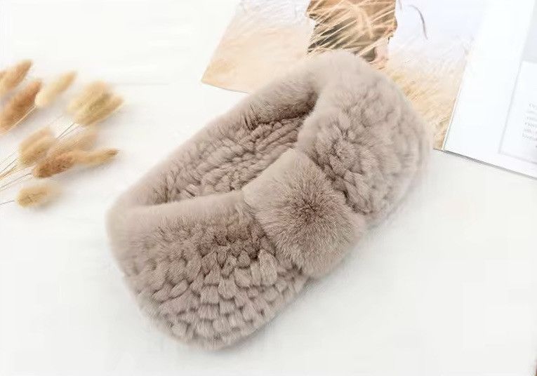 Japanese Brand fur knitted elastic headband Size ONE SIZE - 1 Thumbnail