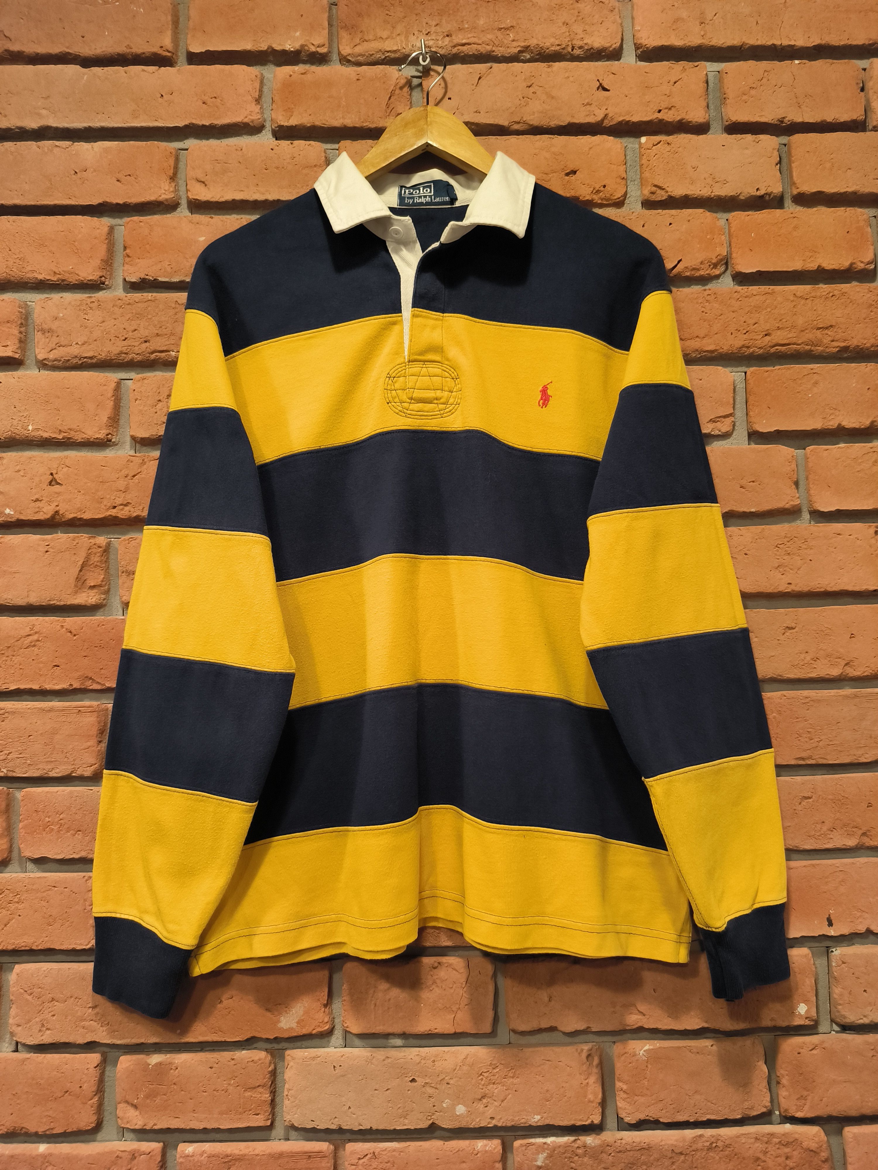 Vintage Polo Ralph Lauren Rugby Polo Shirt Yellow 90s