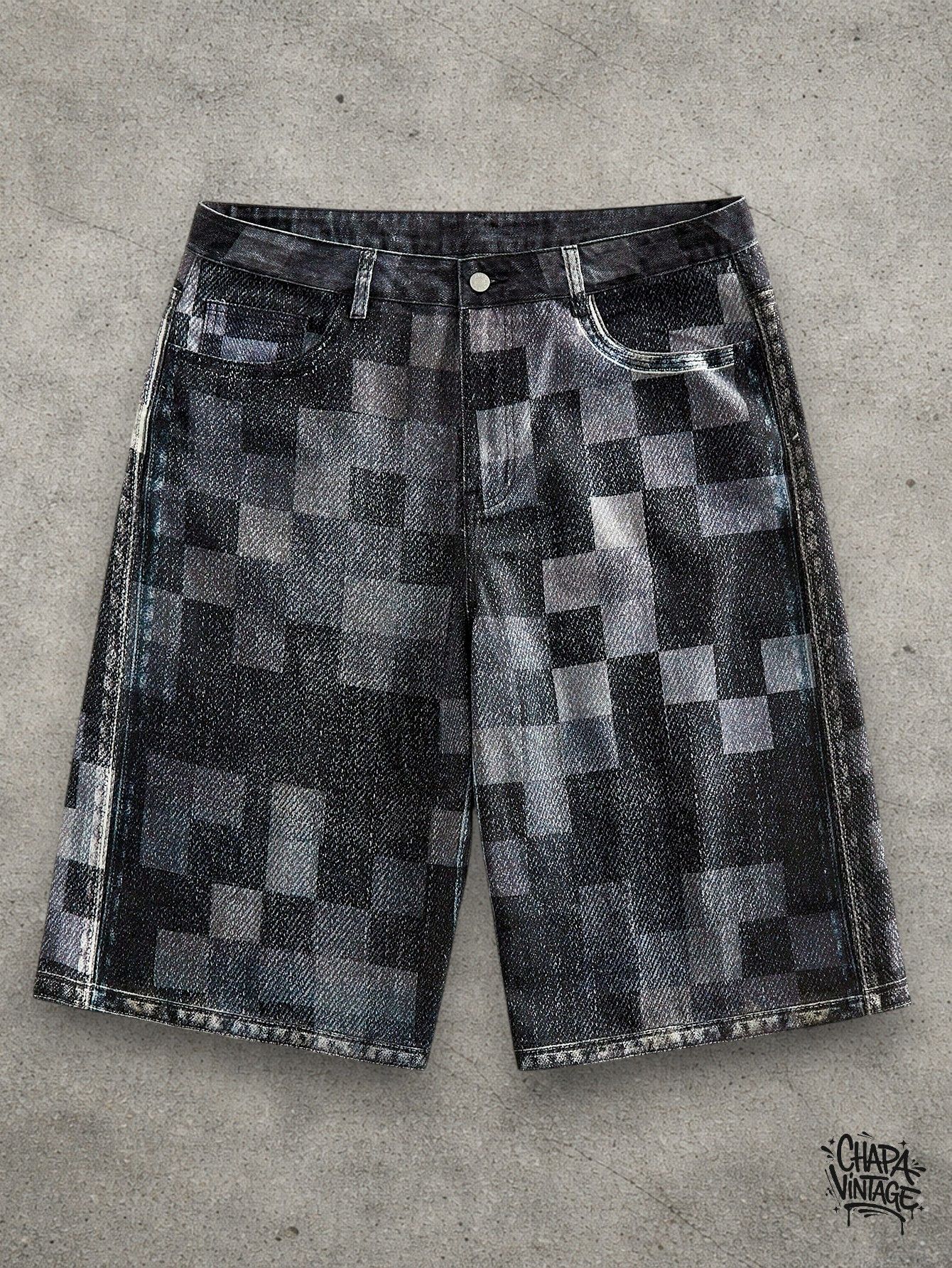Japanese Brand Digital design denim shorts Size US 32 / EU 48 - 3 Thumbnail