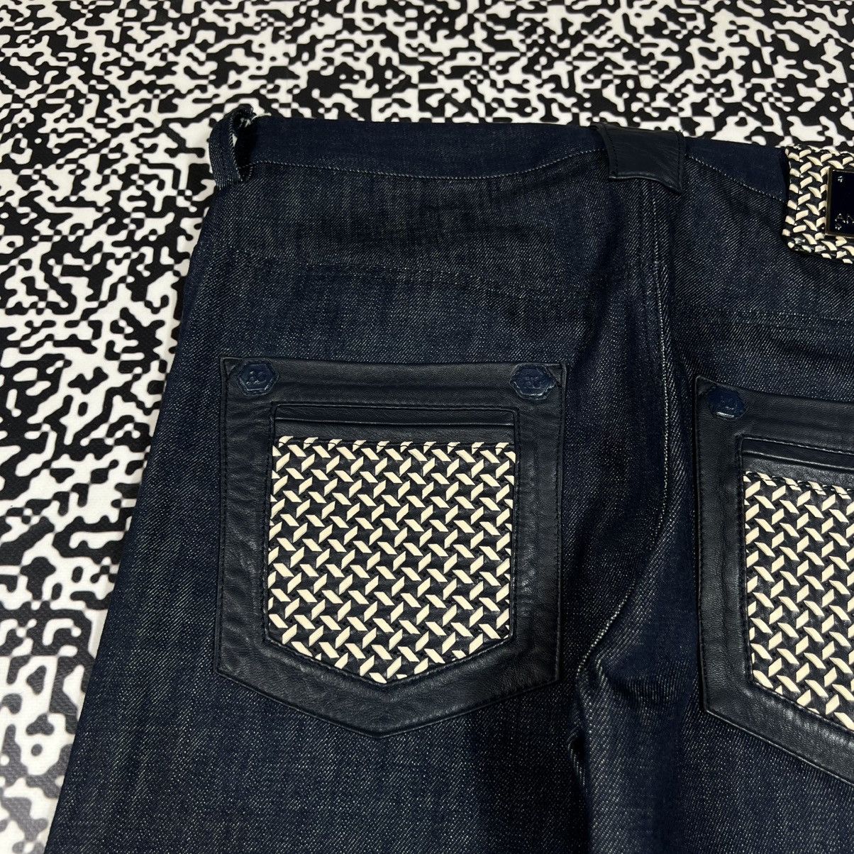 Angelo Galasso ANGELO GALASSO Denim Jeans Leather Pocket Luxury Rare Style Size US 34 / EU 50 - 8 Thumbnail