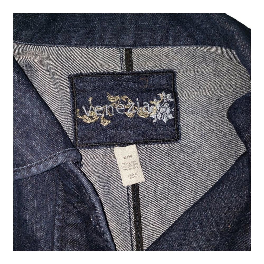 Barena Venezia CT122 Ladies Venezia Denim Embroidered Denim Jacket 18/20 Size XXL / US 16-18 / IT 52-54 - 4 Thumbnail