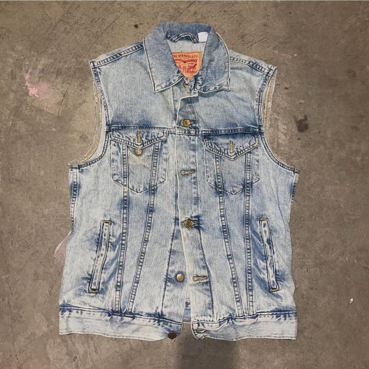 Harley Davidson × Levi's × Vintage 00’s Y2K Harley Davidson x Levis Custom Denim Vest Size US M / EU 48-50 / 2 - 2 Thumbnail