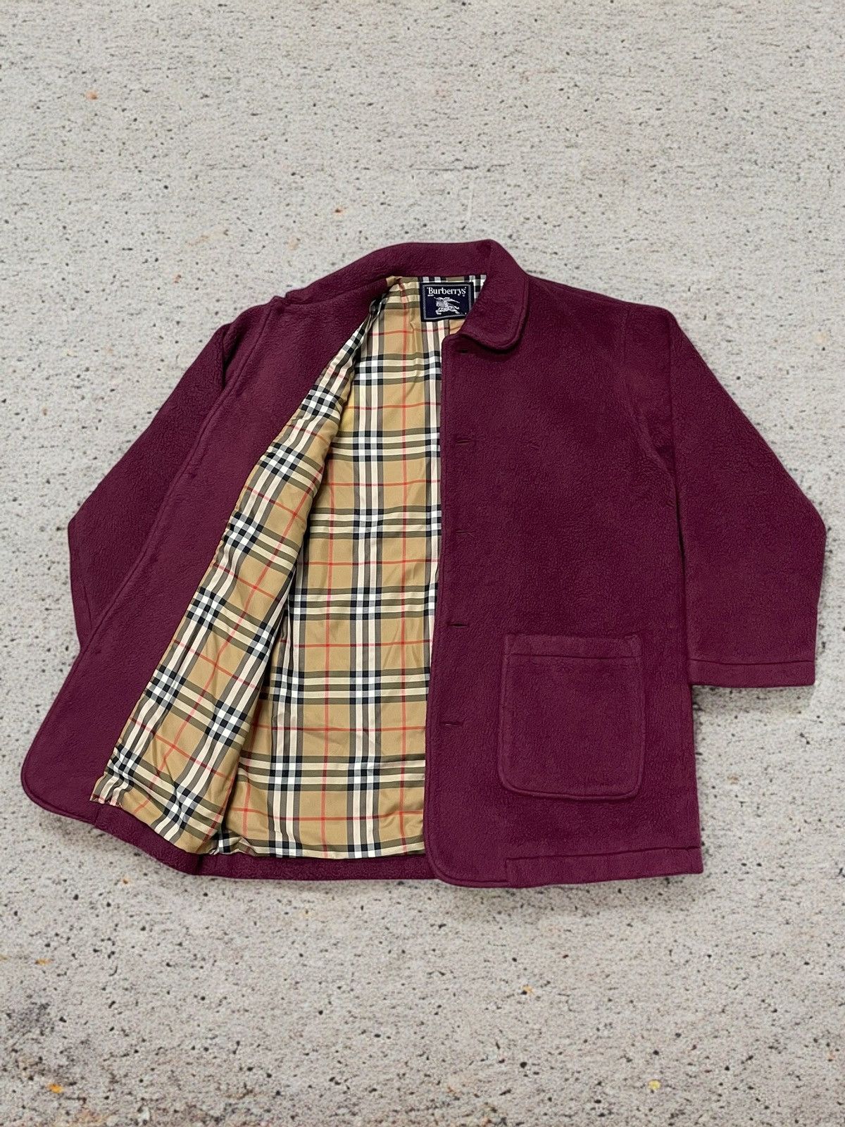 Burberry × Vintage Vintage Burberrys Nova Check Fleece Chore Coat 