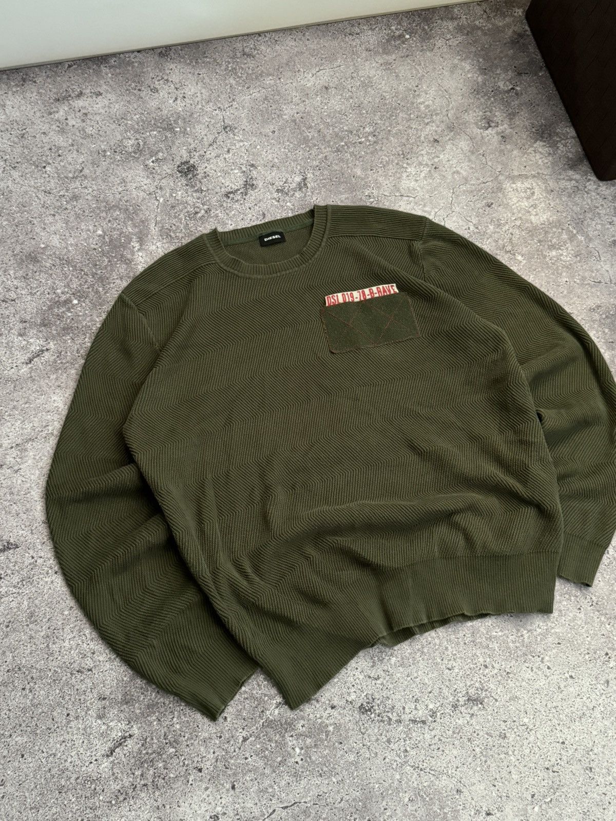 Diesel Vintage Diesel military style knitting sweater sweatshirt Size US XL / EU 56 / 4 - 9 Thumbnail