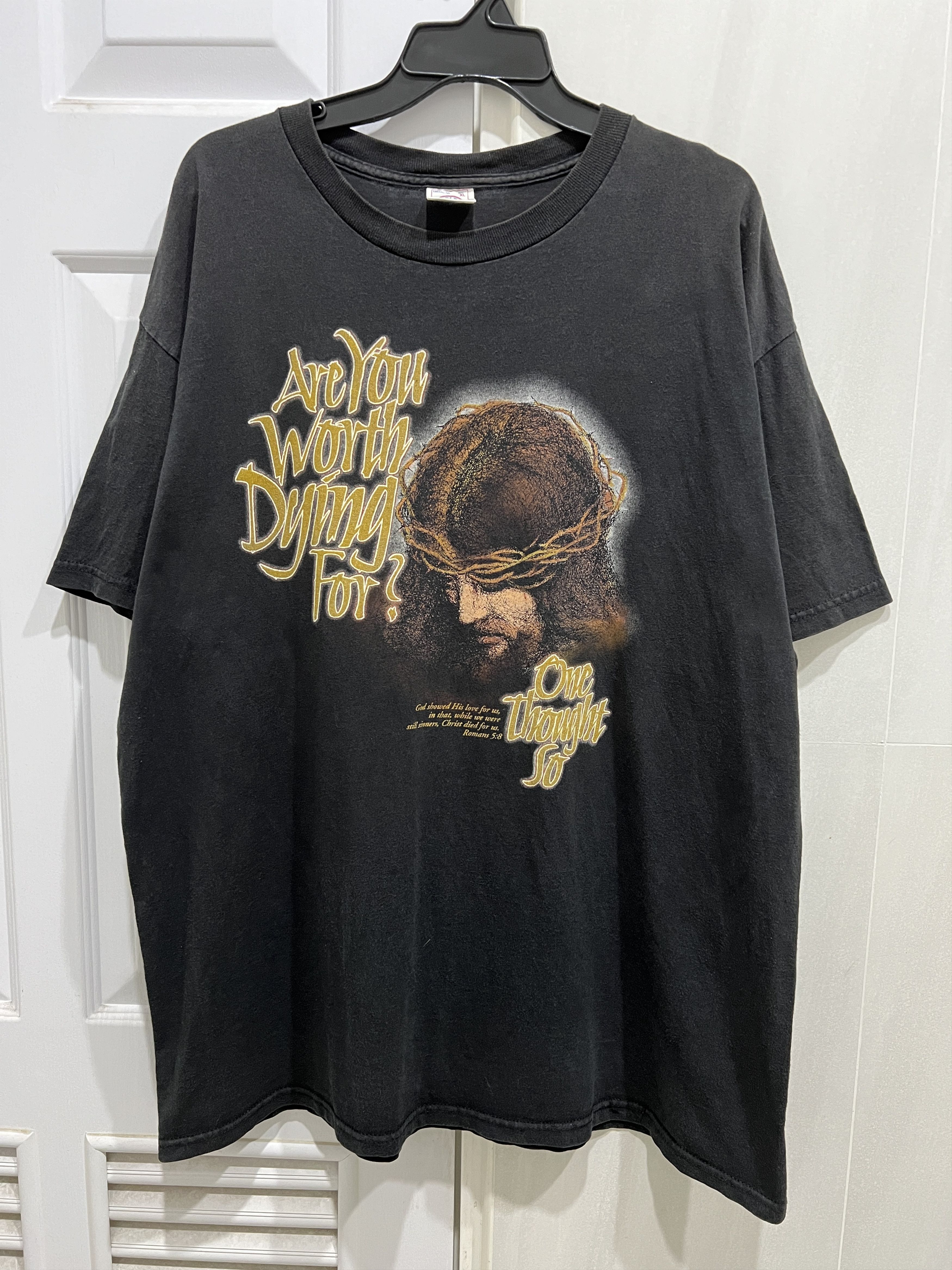 Vintage Vintage 90s Jesus Are You Worth Dying For GodLord BibleHoly Size US XL / EU 56 / 4 - 2 Thumbnail