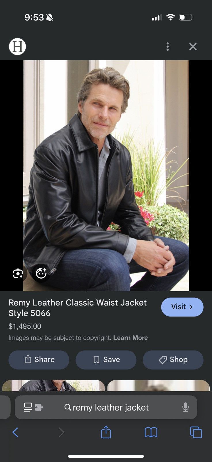 Remy Remy Leather Blazer Black Size 46 Rare Retail $1250.00 Size 46L - 2 Thumbnail