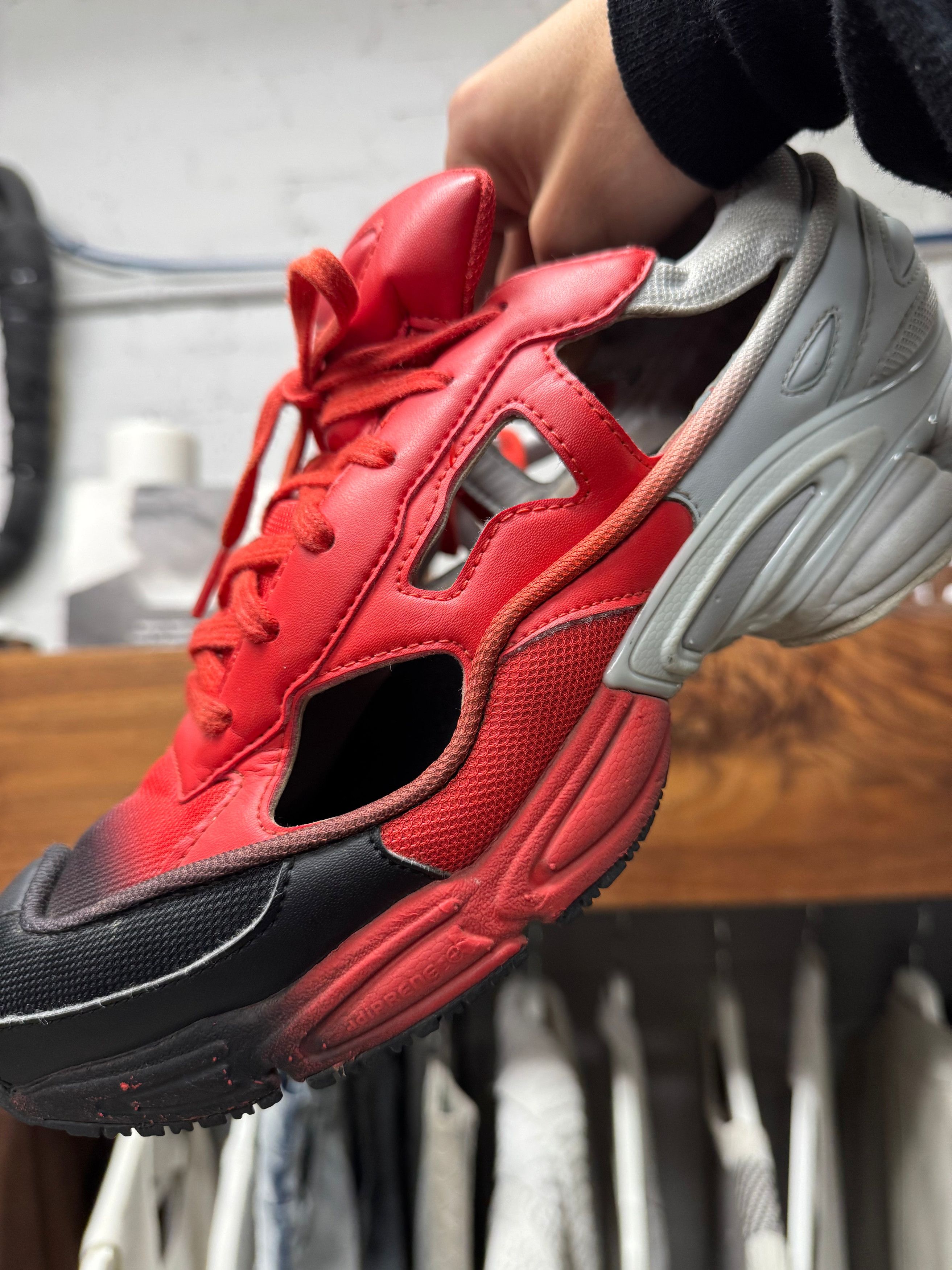 Raf Simons Raf Simons x Adidas Ozweegos ‘Cutout’ Low Top Sneakers Size US 9.5 / EU 42-43 - 3 Thumbnail