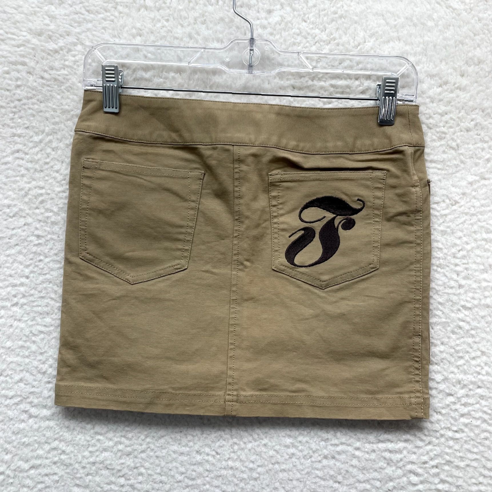 Fubu 90s Y2K Vintage Fubu Cargo Mini Skirt S Small Beige Grunge 2 25 Junior Women's 2 25? Size 28" / US 6 / IT 42 - 2 Thumbnail