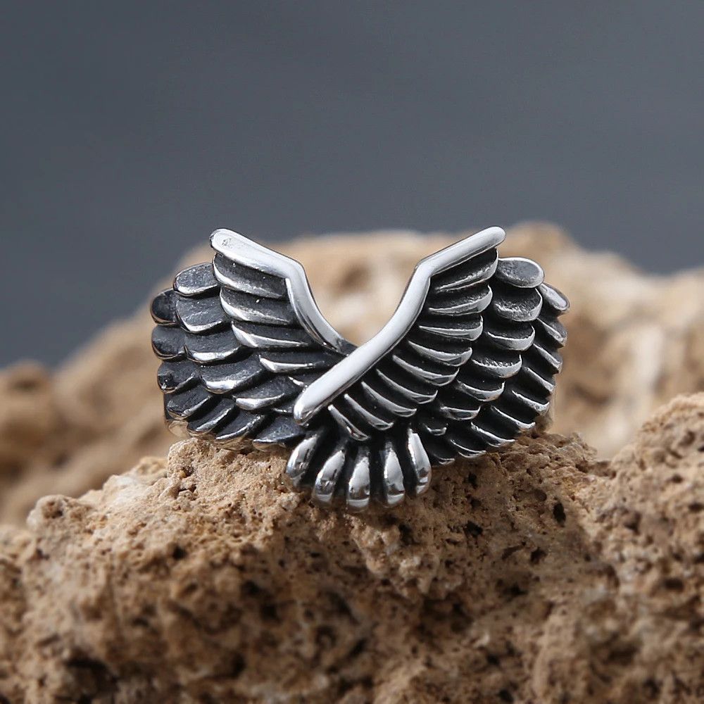 Jewelry Creative Angel Wing Ring Size ONE SIZE - 6 Thumbnail