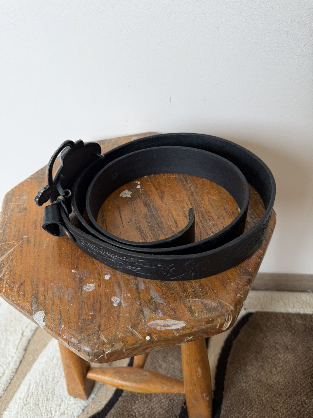 Vintage Vintage 90s Metal Logo TNT Leather Hype Y2K Archive Belt Size ONE SIZE - 7 Thumbnail