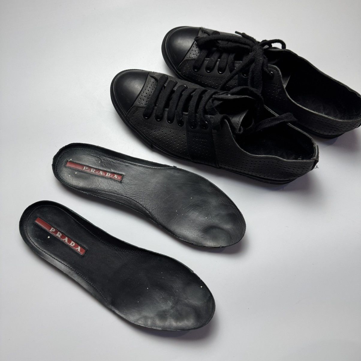 Prada PRADA Dark Grey Saffiano Sneakers 8.5 Size US 7.5 / EU 40-41 - 21 Thumbnail