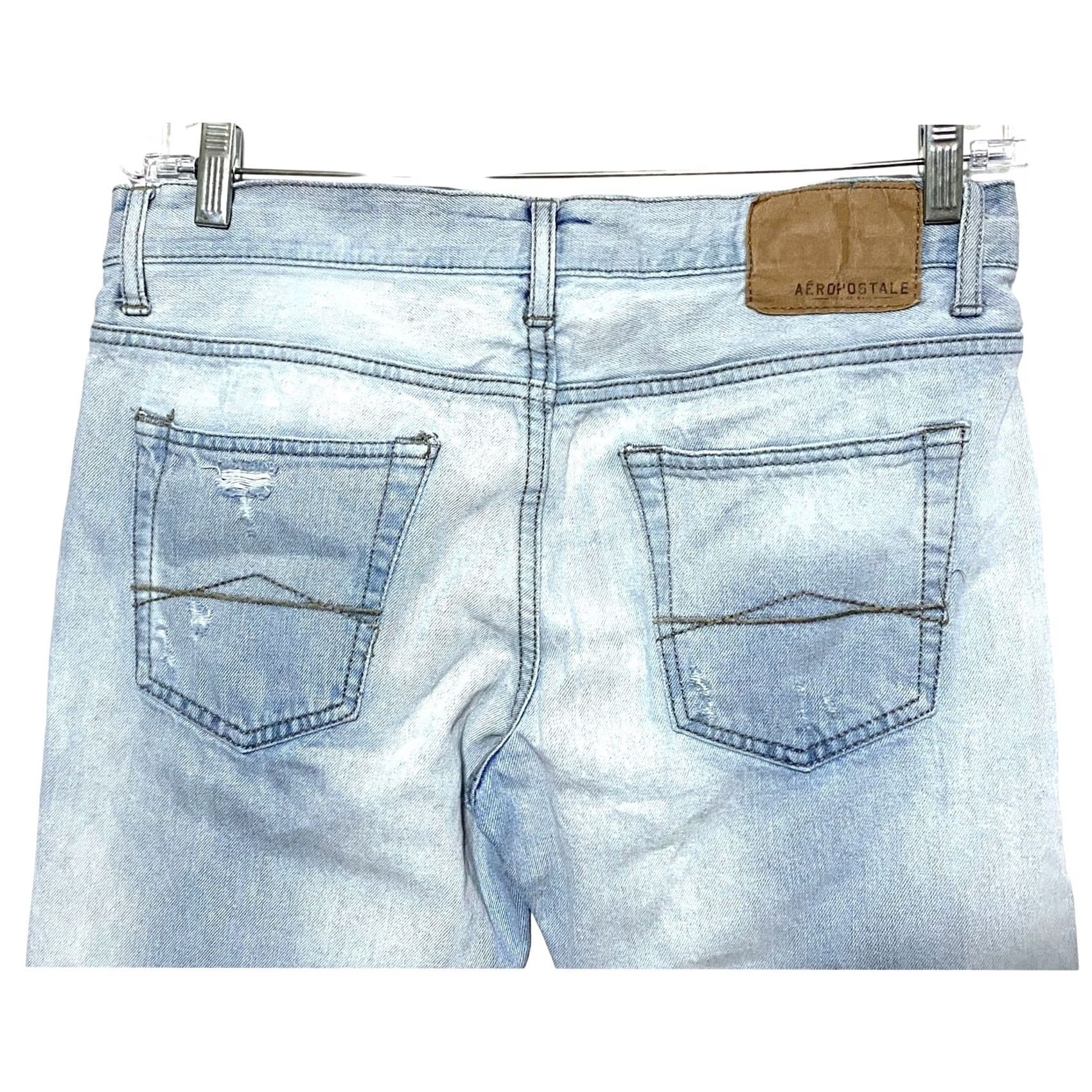 Aeropostale Aeropostale Jeans Slim Straight Leg Light Wash Distressed Mid Rise Mens 30x30 Size US 30 / EU 46 - 5 Thumbnail