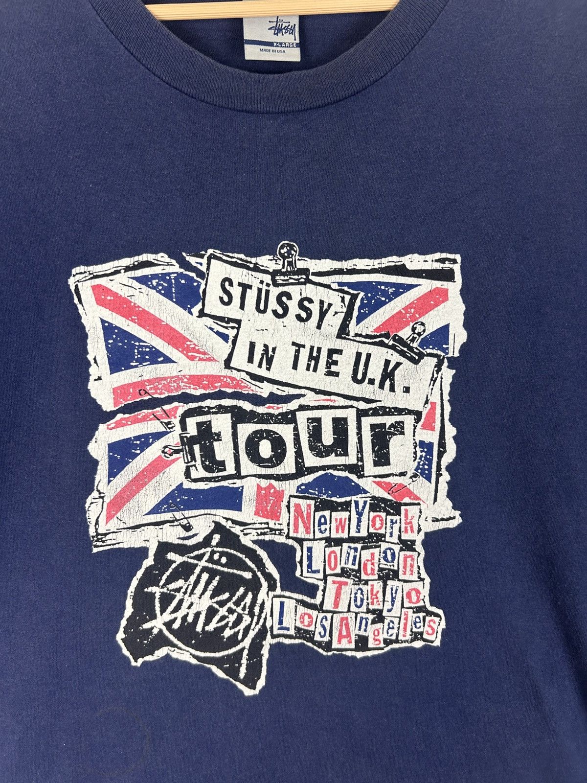 Stussy × Vintage Vintage 90s Stussy Tour In The UK/ Sex Pistol Anarchy Insprd Size US XL / EU 56 / 4 - 5 Thumbnail