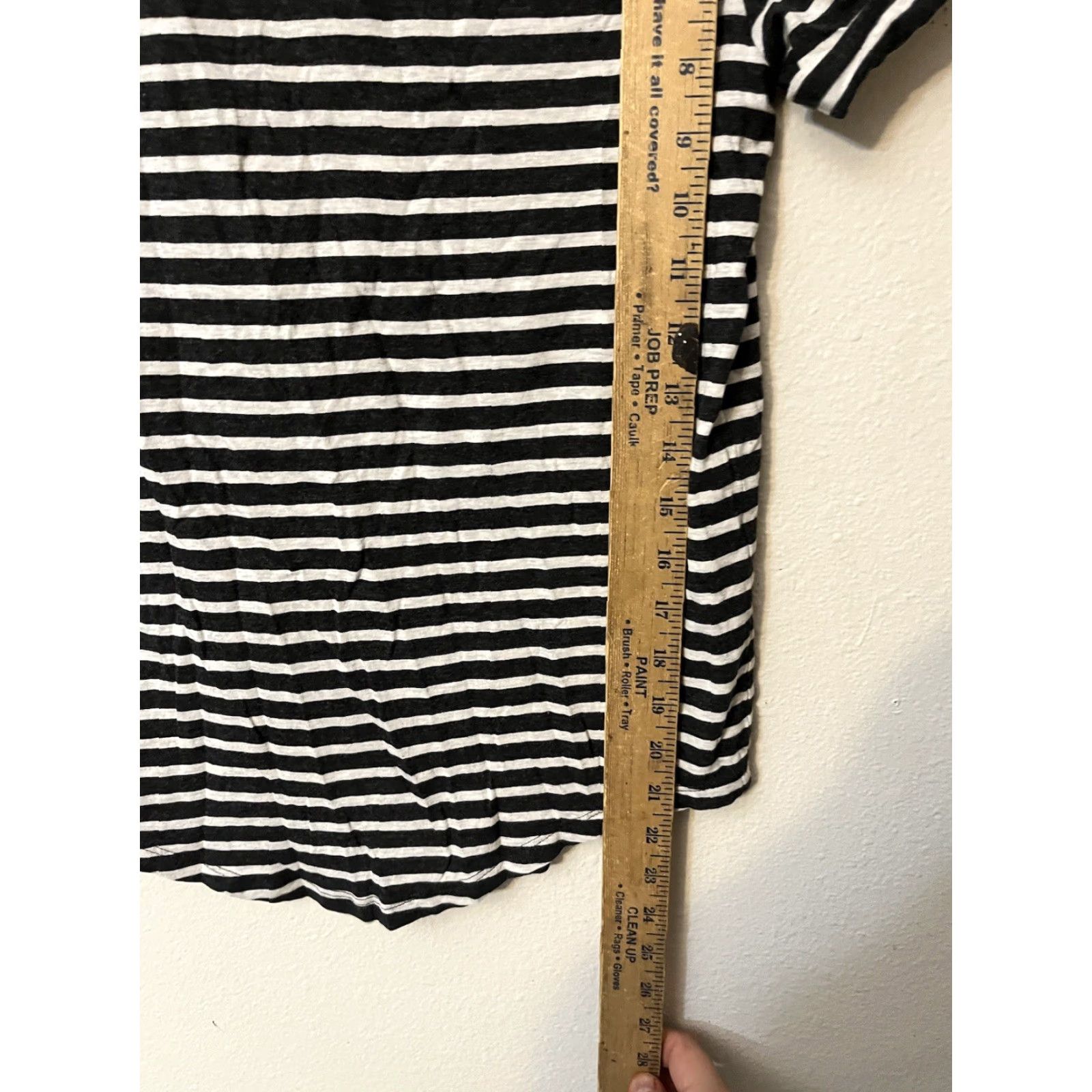 H&M H&M Shirt Women XS Black Striped Cotton Blend Short Sleeve T-Shirt Size XS / US 0-2 / IT 36-38 - 5 Thumbnail