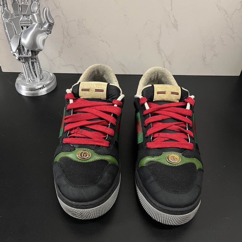Gucci Gucci Screener GG Enamel Suede Low-top Sneakers - Size US 7 / EU 40 - 2 Thumbnail