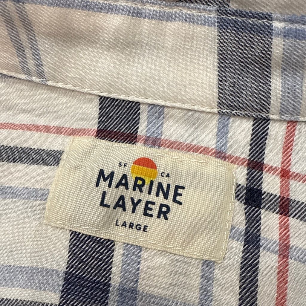 Marine Layer Marine Layer Plaid Button Down Large White Blue Red Size L / US 10 / IT 46 - 7 Thumbnail