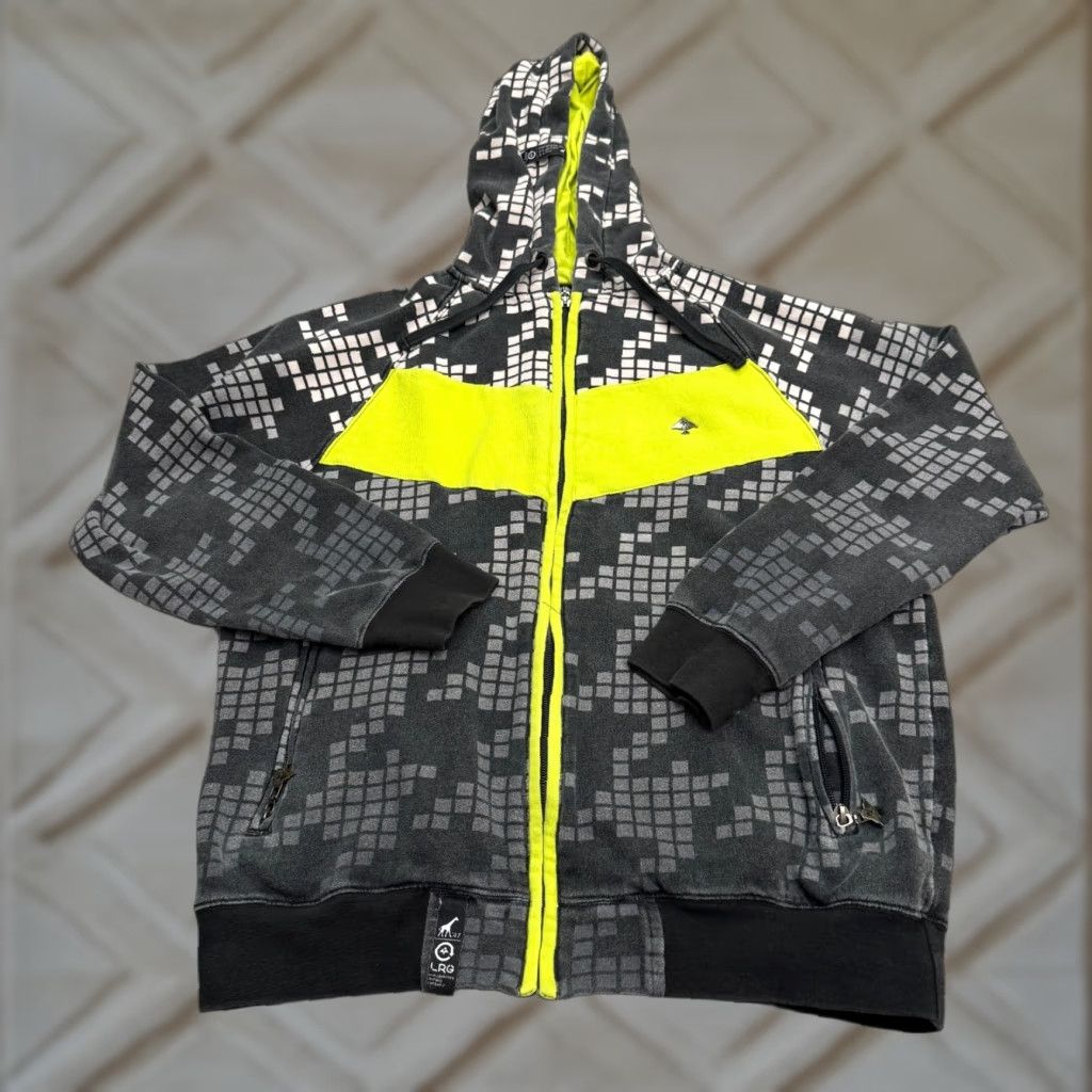 VINTAGE LRG Space Invaders Full Zip Hoodie Mens Medium Hoodie