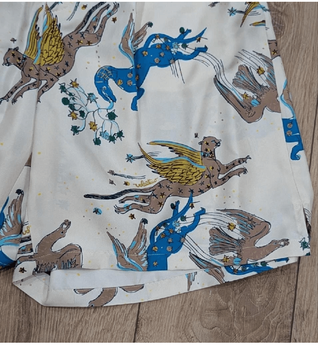 Valentino Valentino Silk Bermuda Shorts Utopia Beige/Blue 52 US 36 Size US 36 / EU 52 - 2 Thumbnail