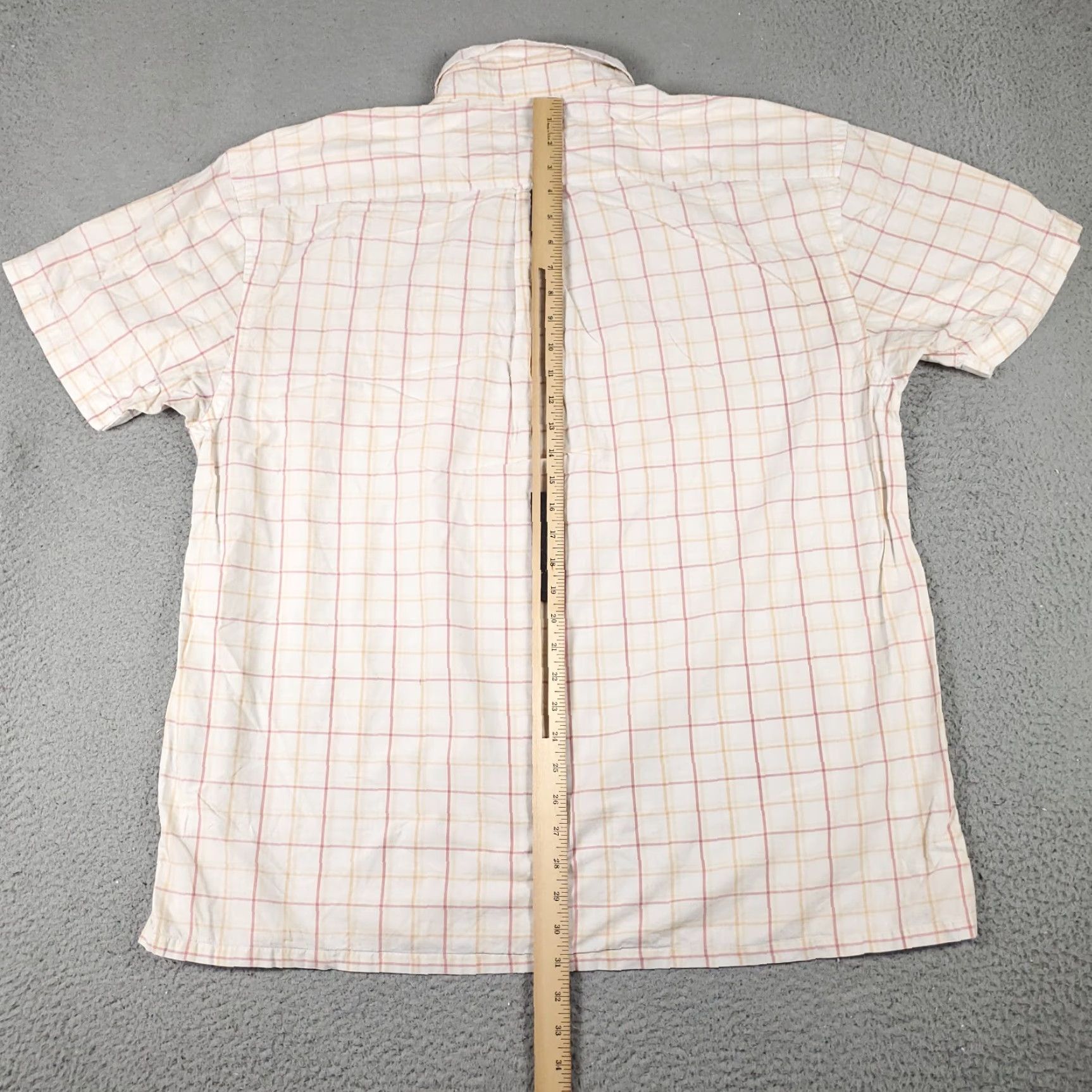 Nautica Nautica Shirt Mens XL Beige Red Check Button-Up Short Sleeve Casual Office Wear 100% Cotton Adult Mens Size US XL / EU 56 / 4 - 5 Thumbnail