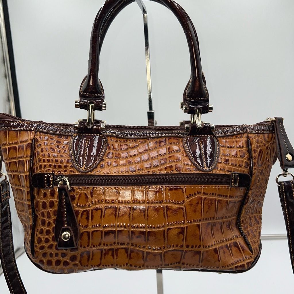 Other Madi Claire Vintage Faux Reptile Embossed Two Way Bag with Marigold interior Size ONE SIZE - 8 Thumbnail