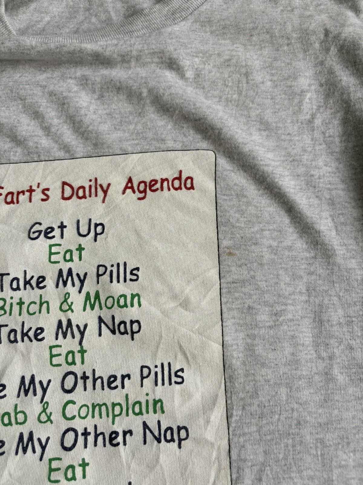 Vintage Vintage Wording Tees “Old Farts Daily Agenda” Size US M / EU 48-50 / 2 - 9 Thumbnail