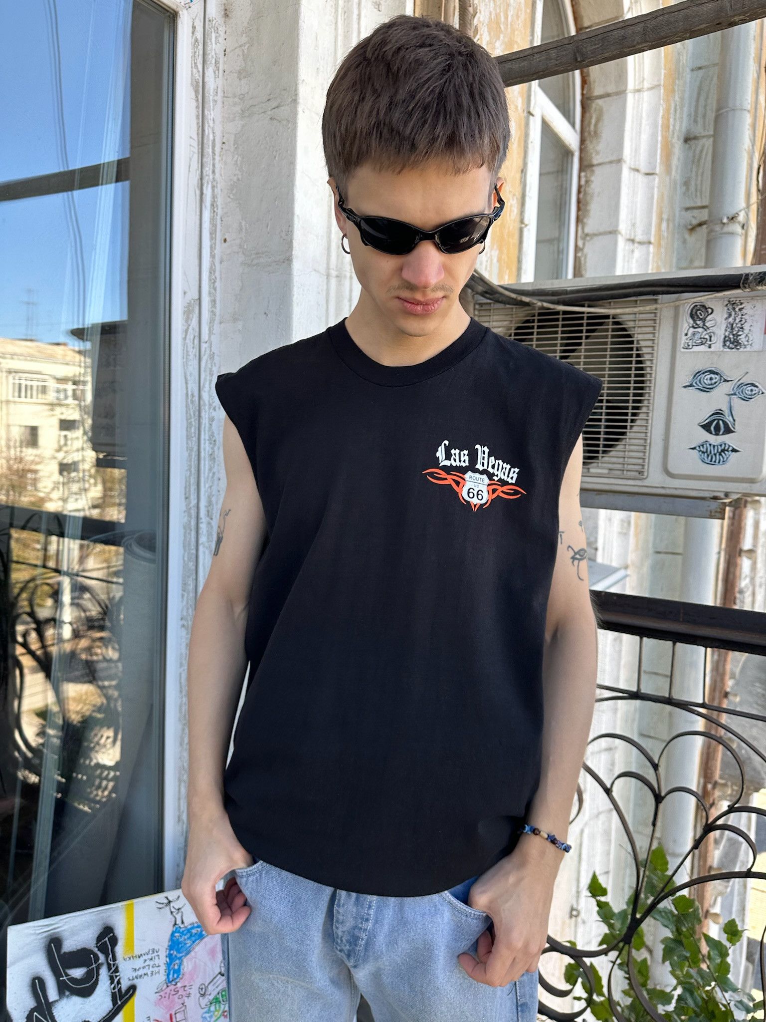 Vintage Vintage Harley Davidson style Tank Top Las Vegas Tribal Tee Size US L / EU 52-54 / 3 - 4 Thumbnail