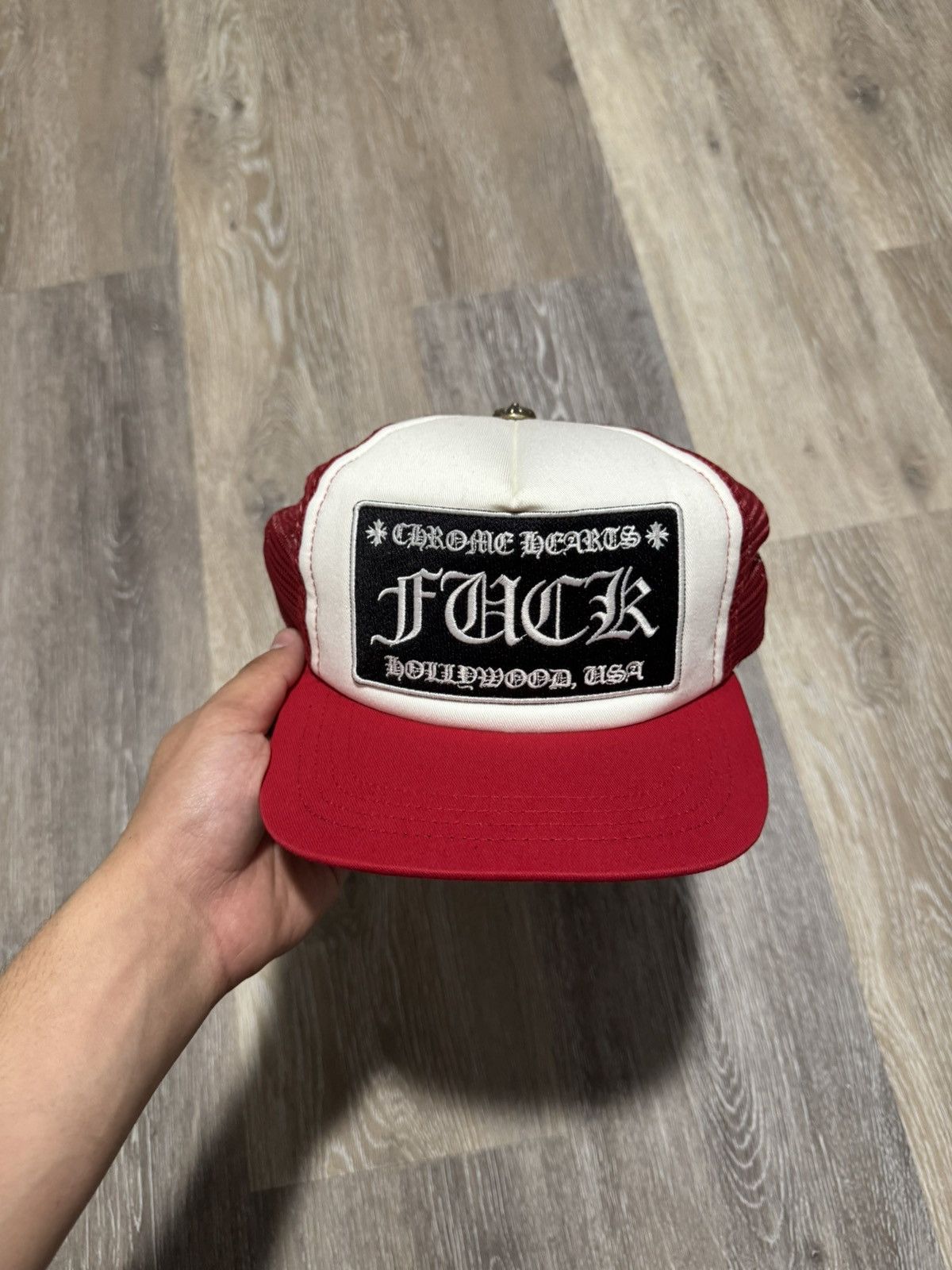 Chrome Hearts “F**K” Hollywood USA black trucker hat Chrome Hearts Chrome Hearts F**k Trucker Hat | Grailed main image 2