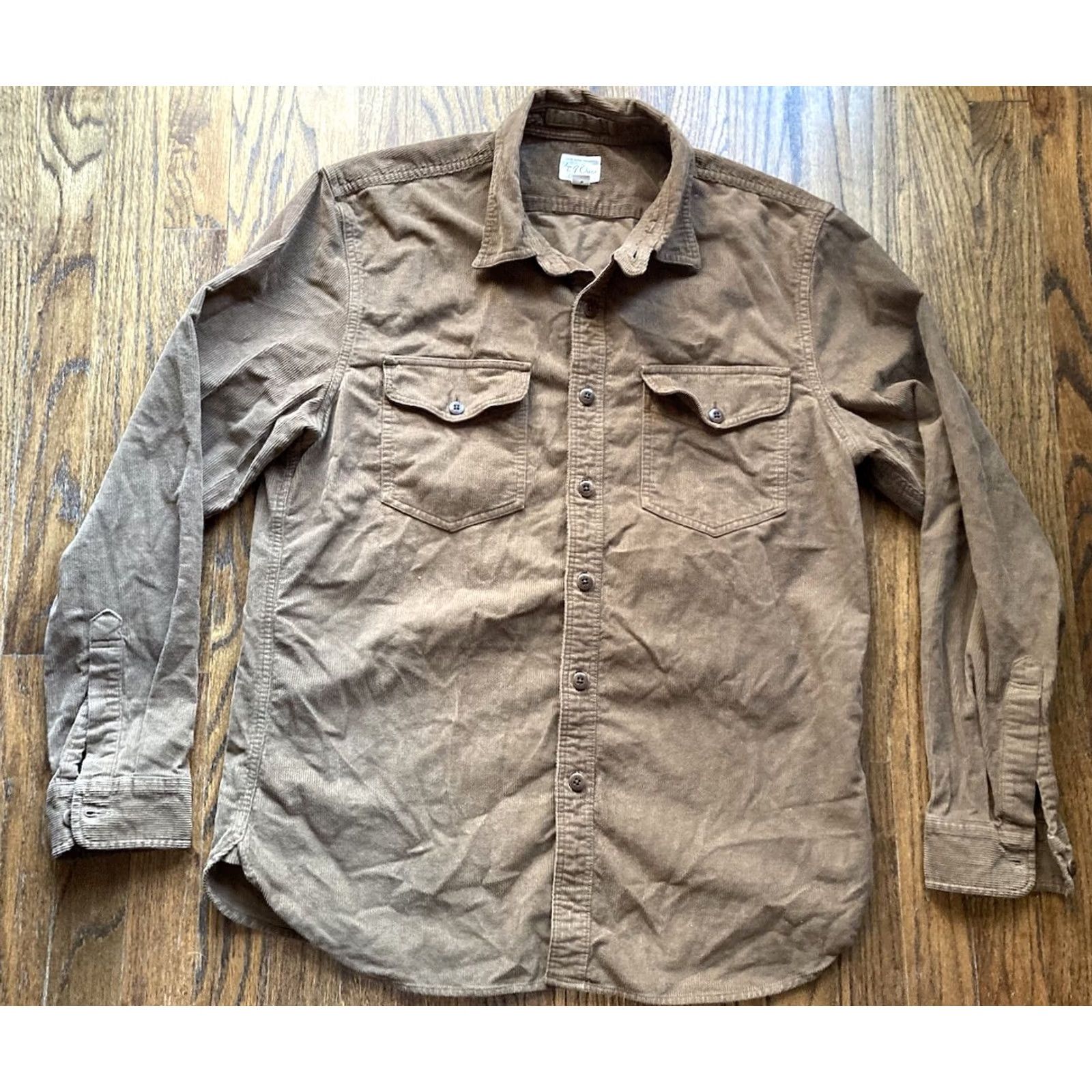J.Crew J.CREW Shirt Mens Medium Brown Corduroy CPO Button-Up Vintage No Size US M / EU 48-50 / 2 - 2 Thumbnail