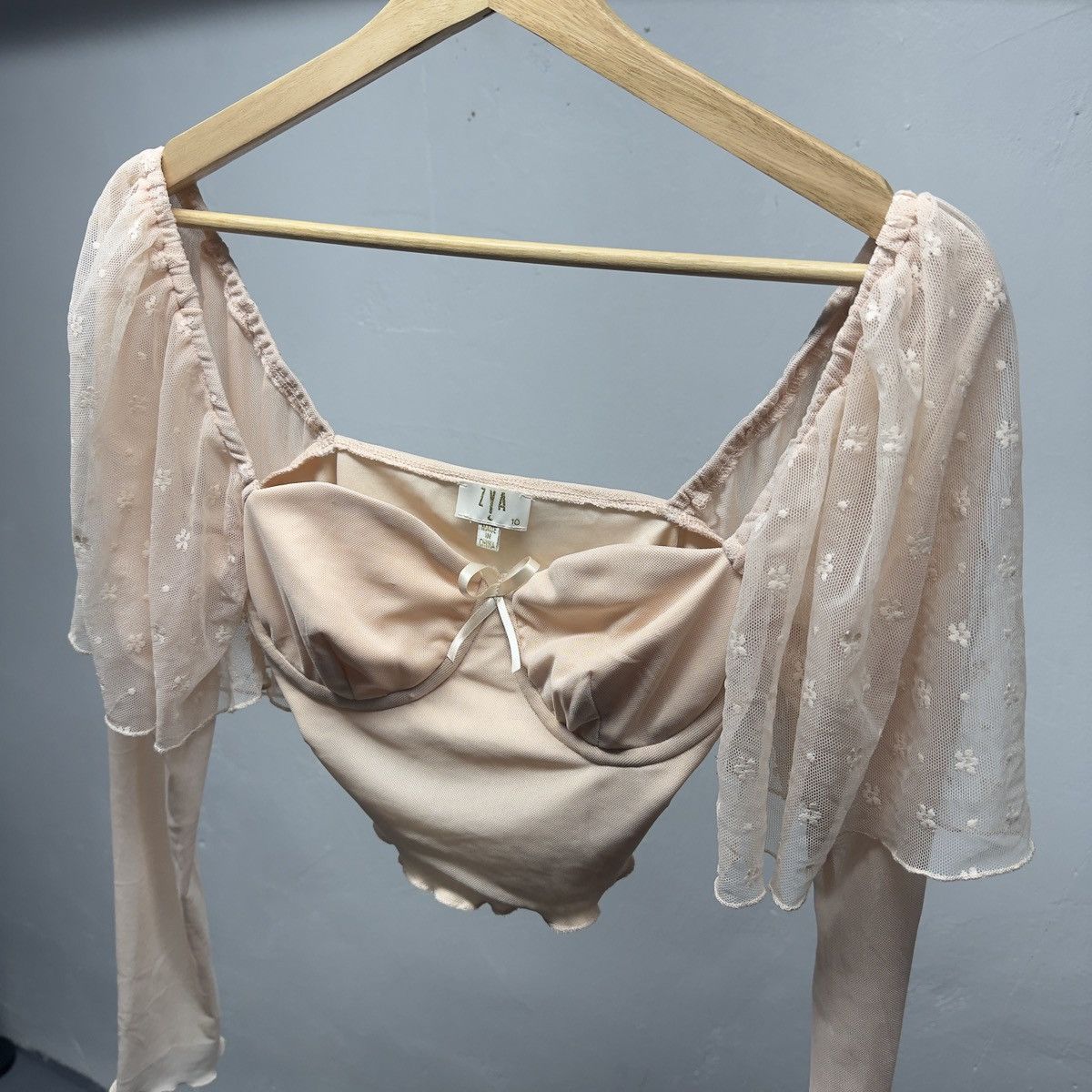 Vintage Vintage Lace Bow Corset Top ERD Grunge Size L / US 10 / IT 46 - 4 Thumbnail