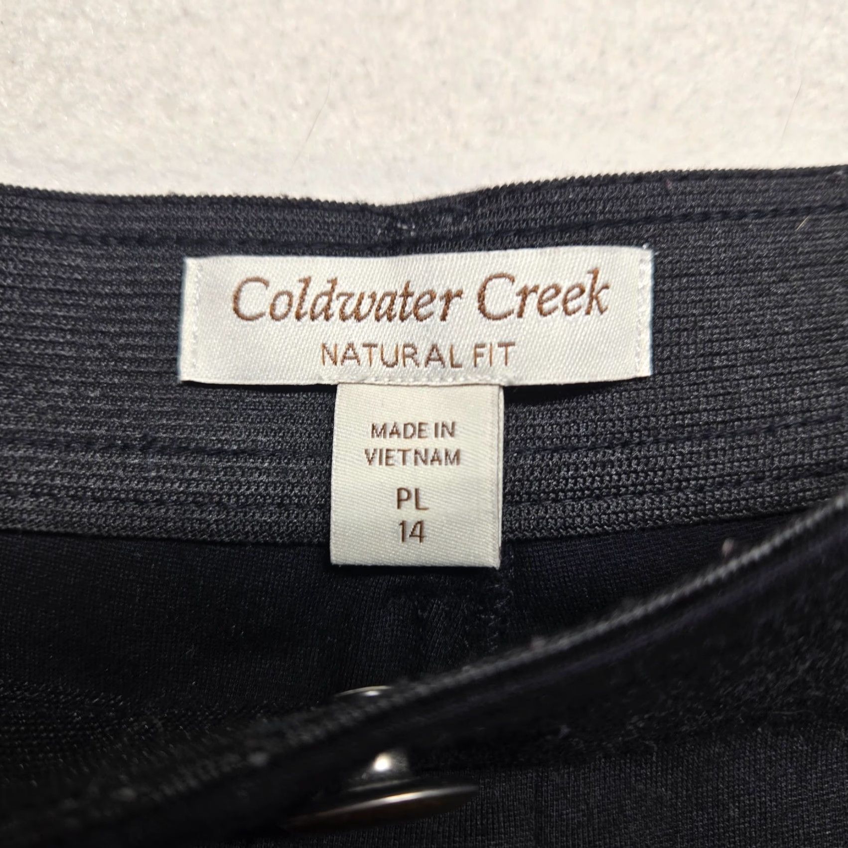 Coldwater Creek Coldwater Creek Pants Dress Solid Black Stretch Wide-Leg PL Petite 14 Womens Mens? Size 36" / US 14 / IT 50 - 3 Thumbnail