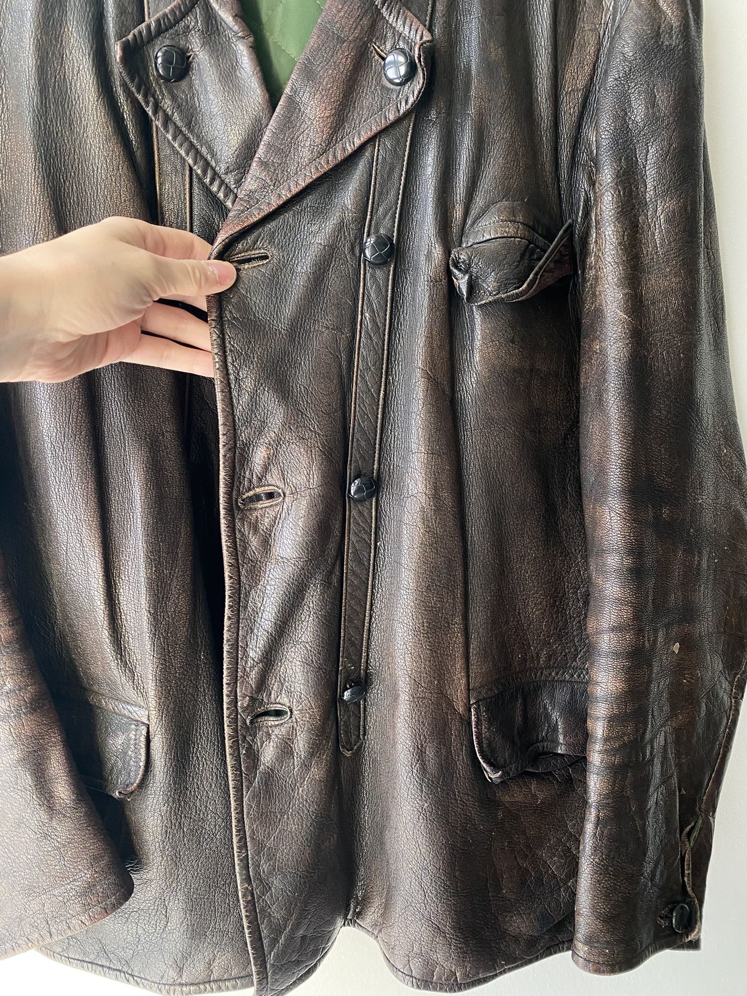 Vintage 1960s - Buckleback Leather Jacket - Made in Sweden Size US XL / EU 56 / 4 - 17 Thumbnail