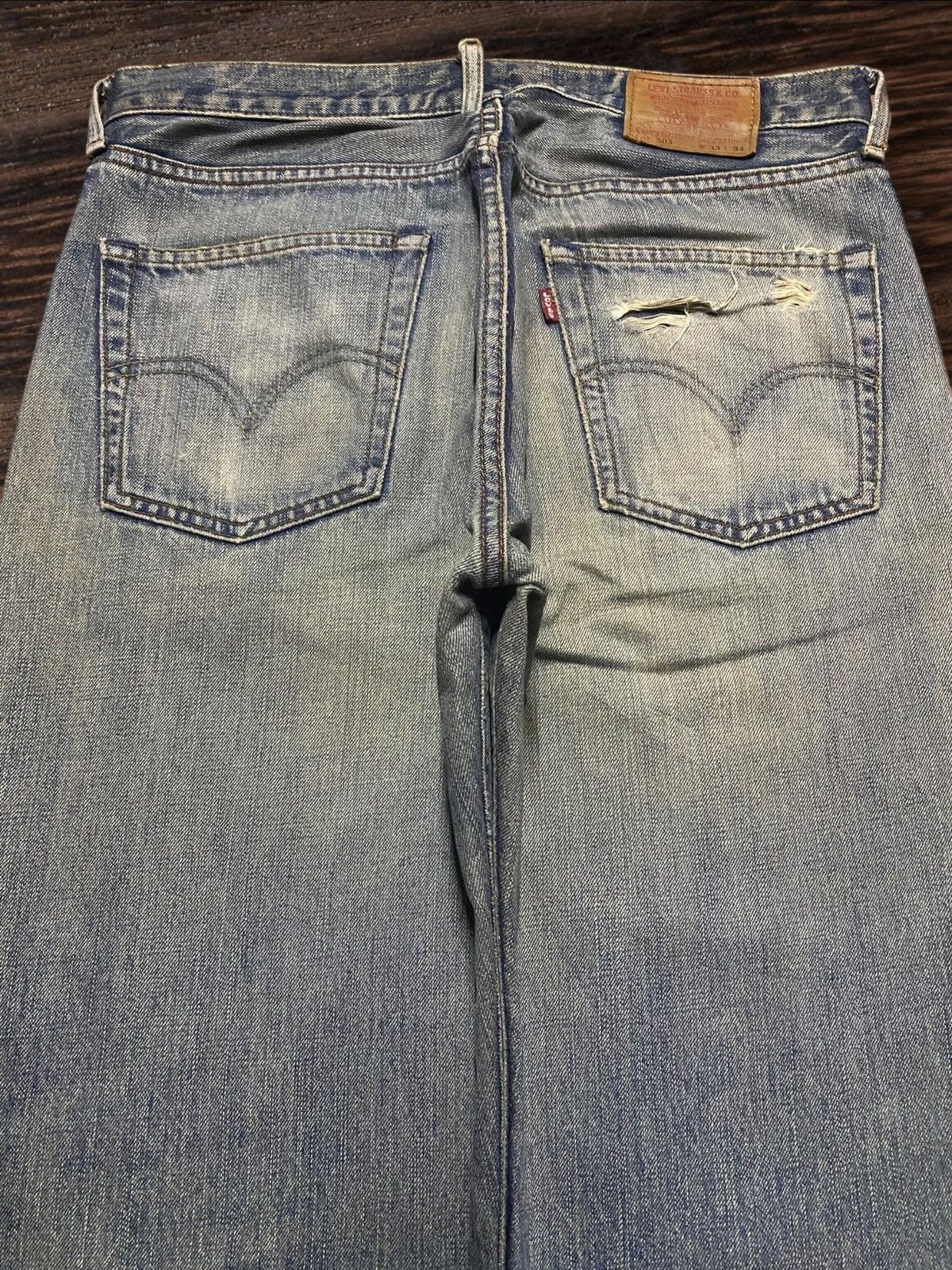 Levi's Vintage Levis 503 80s mud wash Distressed Baggy Jeans Size US 33 - 4 Thumbnail