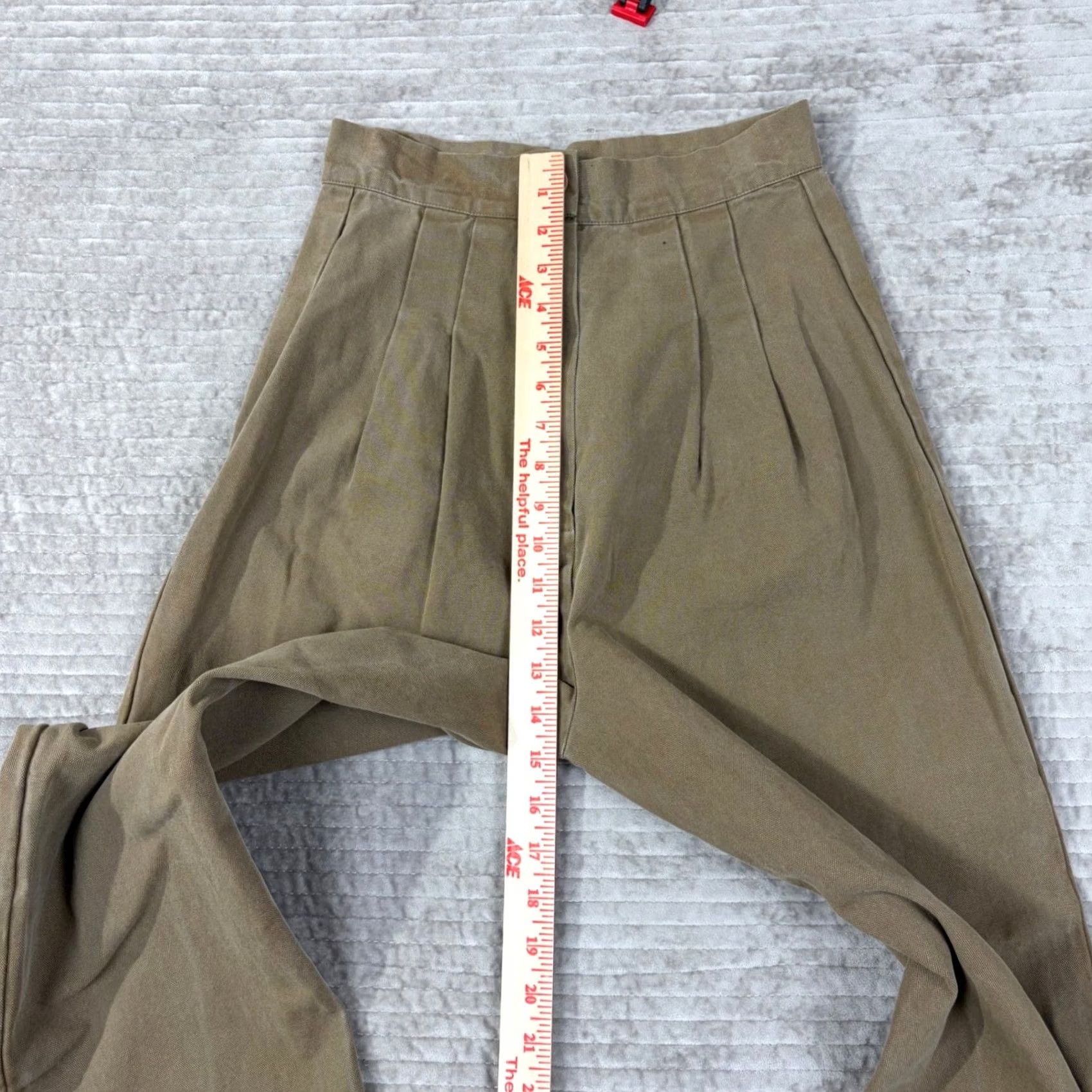 Ilana Kohn Ilana Kohn Tan Cotton Canvas High Waisted Pleated Tapered Pants Size 24 USA Made Size 42" / US 20 - 5 Thumbnail