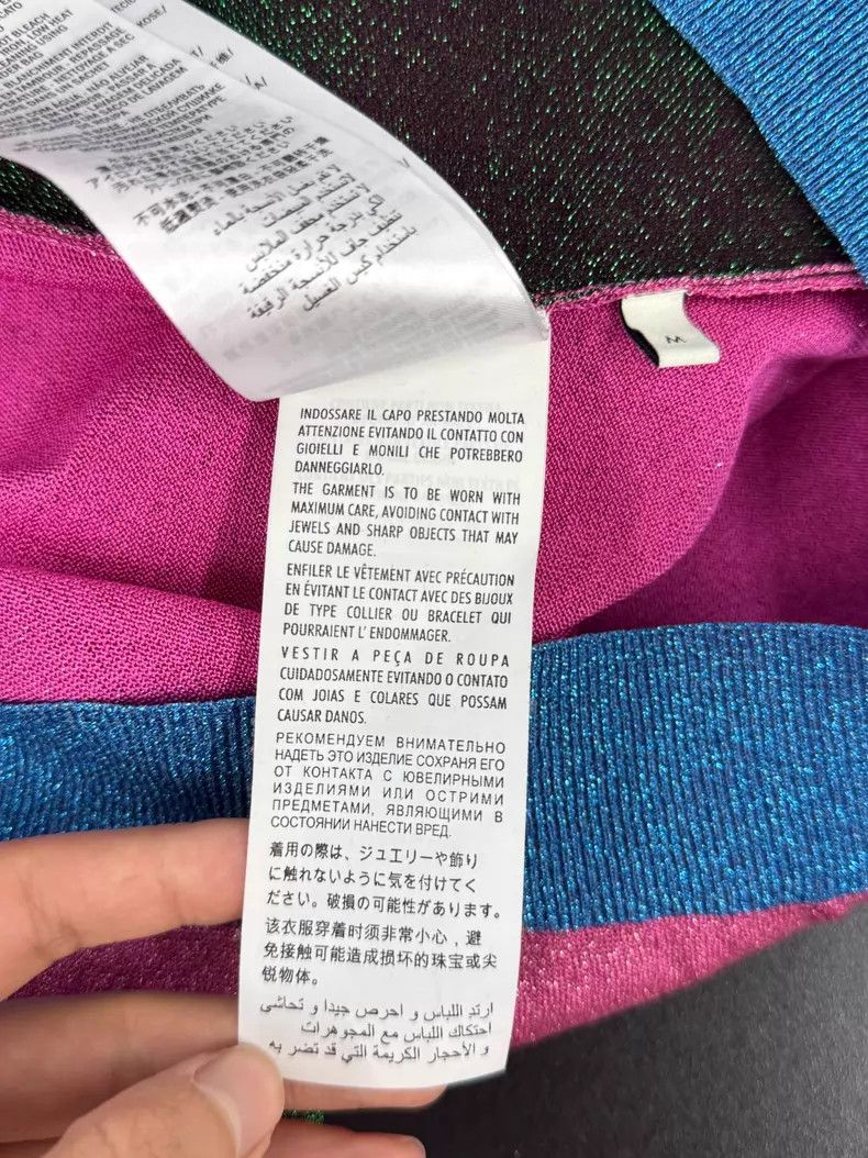Gucci Gucci Pink and green bright line cat head knitted cardigan Size M / US 6-8 / IT 42-44 - 9 Thumbnail