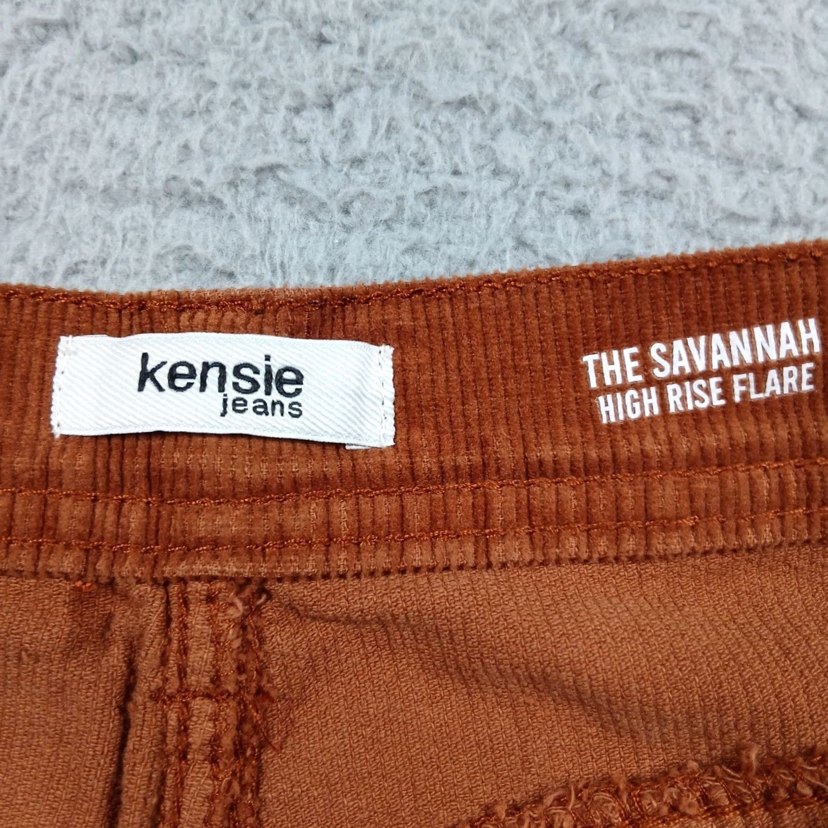 Vintage VINTAGE Kensie Savannah High Rise Flare Corduroy Pants Women 8/29 Rust Orange EUC Size 29" - 3 Thumbnail