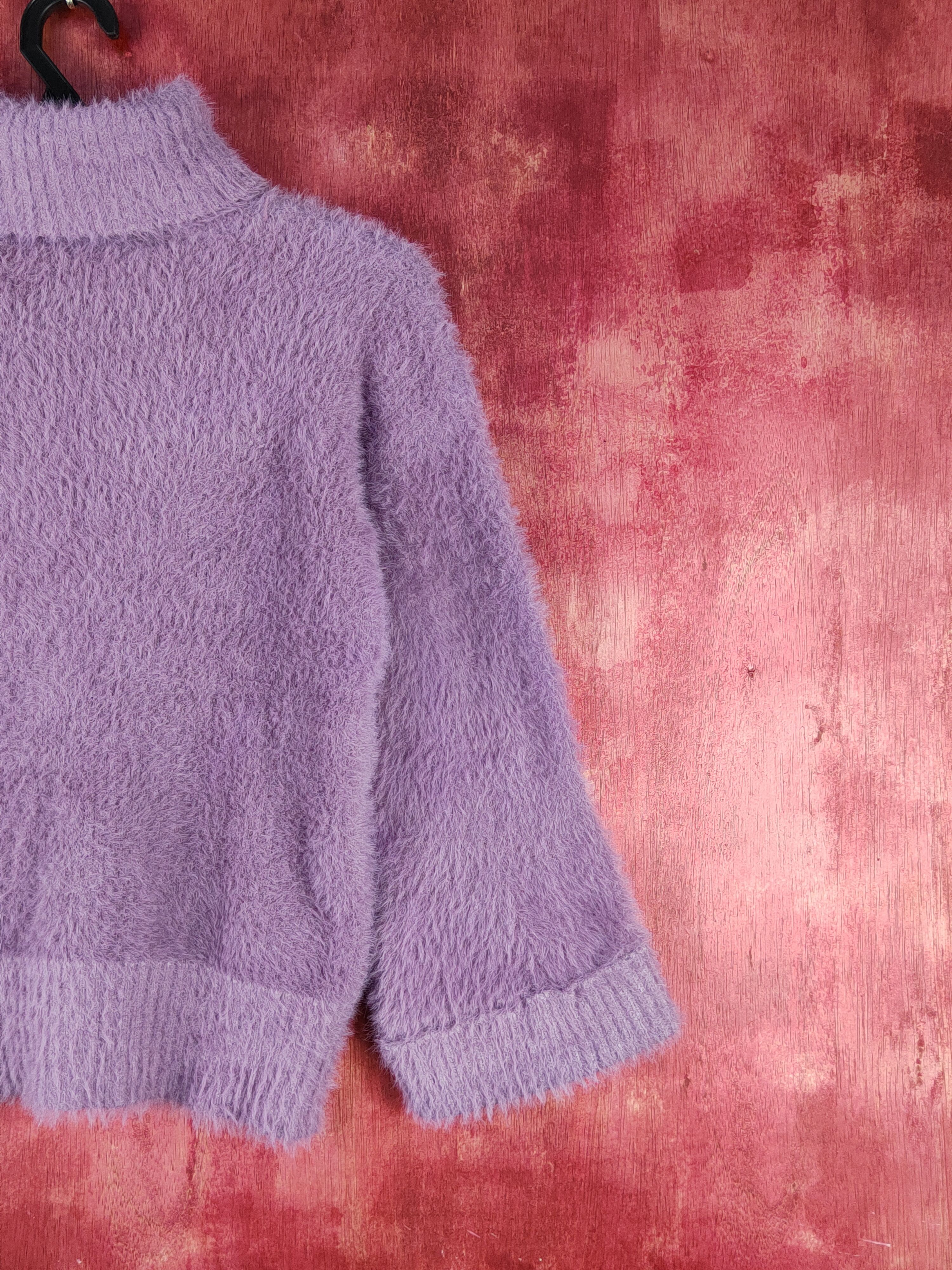 Homespun Knitwear Japanese Brand Purple Shag Shaggy Fur Mohair Knitwear #S2096 Size XS / US 0-2 / IT 36-38 - 5 Thumbnail