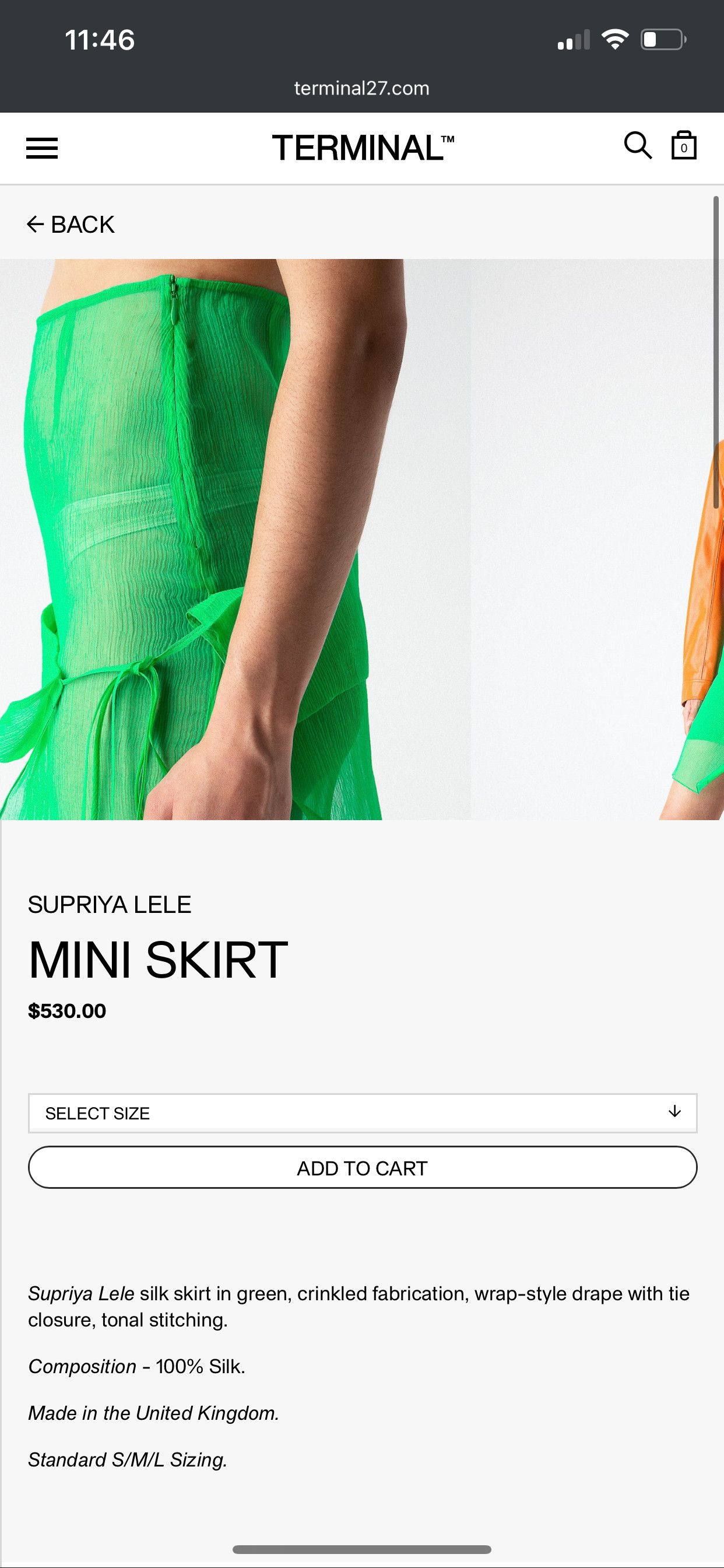 Other $530 NWT SUPRIYA LELE SILK WRAP MINI SKIRT Size 30" / US 8 / IT 44 - 5 Thumbnail