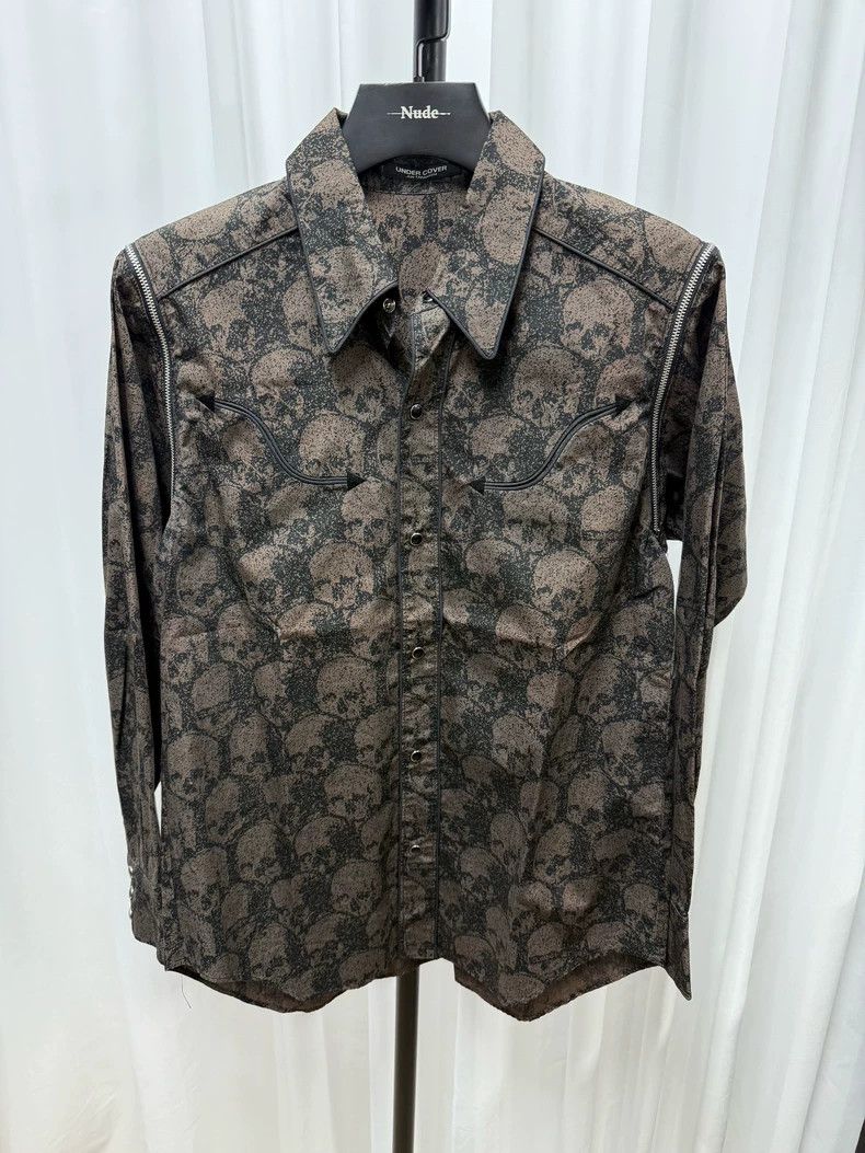 Undercover size os Skull Zipper Patchwork Limited Shirt