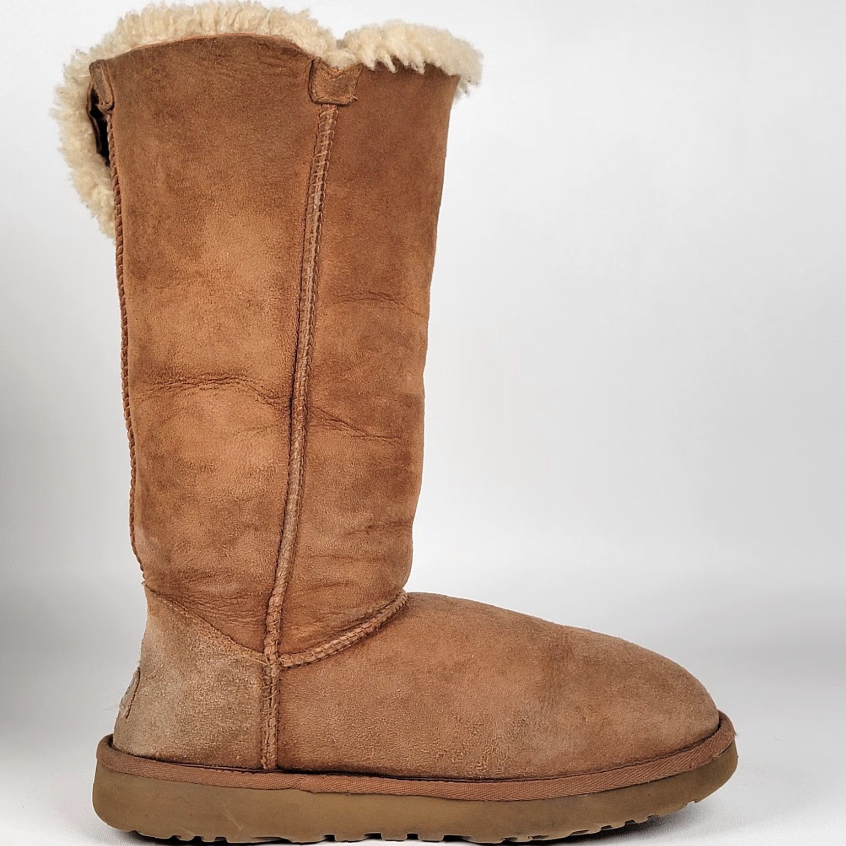 Ugg UGG Boots Women Bailey Button Beige 7 Shearling Comfort Casual Mid-Calf Winter Spring Fall Size US 7 / IT 37 - 5 Thumbnail