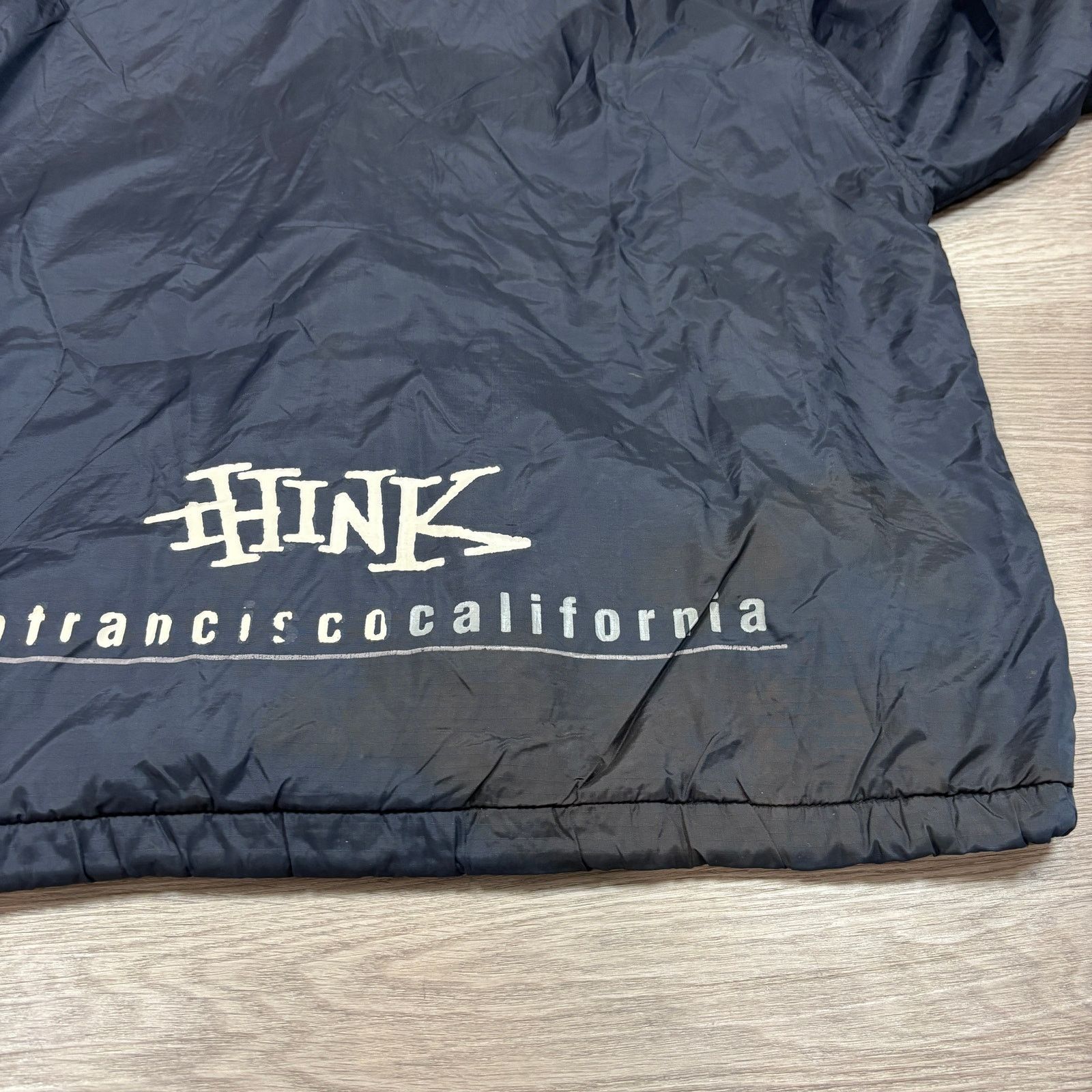 Vintage Rare Vintage 90s Think Skateboards Nylon Hooded Jacket Med Size US M / EU 48-50 / 2 - 12 Thumbnail