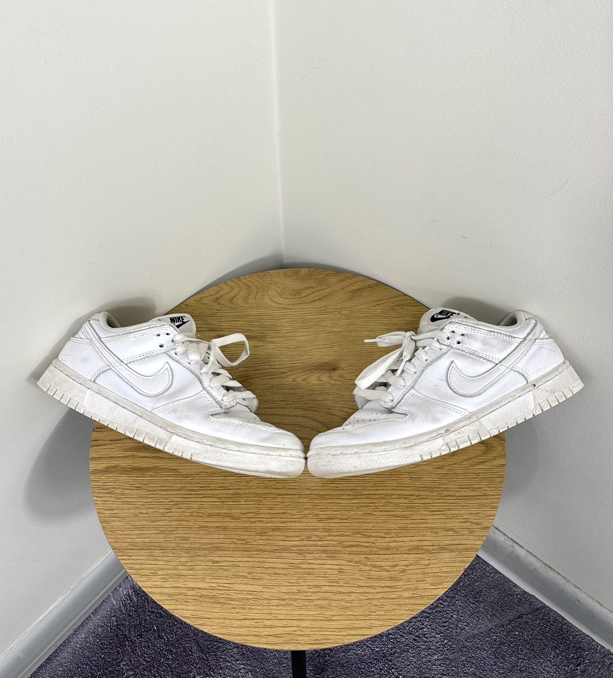Nike Vintage Nike Dunk Low Triple White Streetwear Drill Sneakers Size US 8 / IT 38 - 1 Thumbnail
