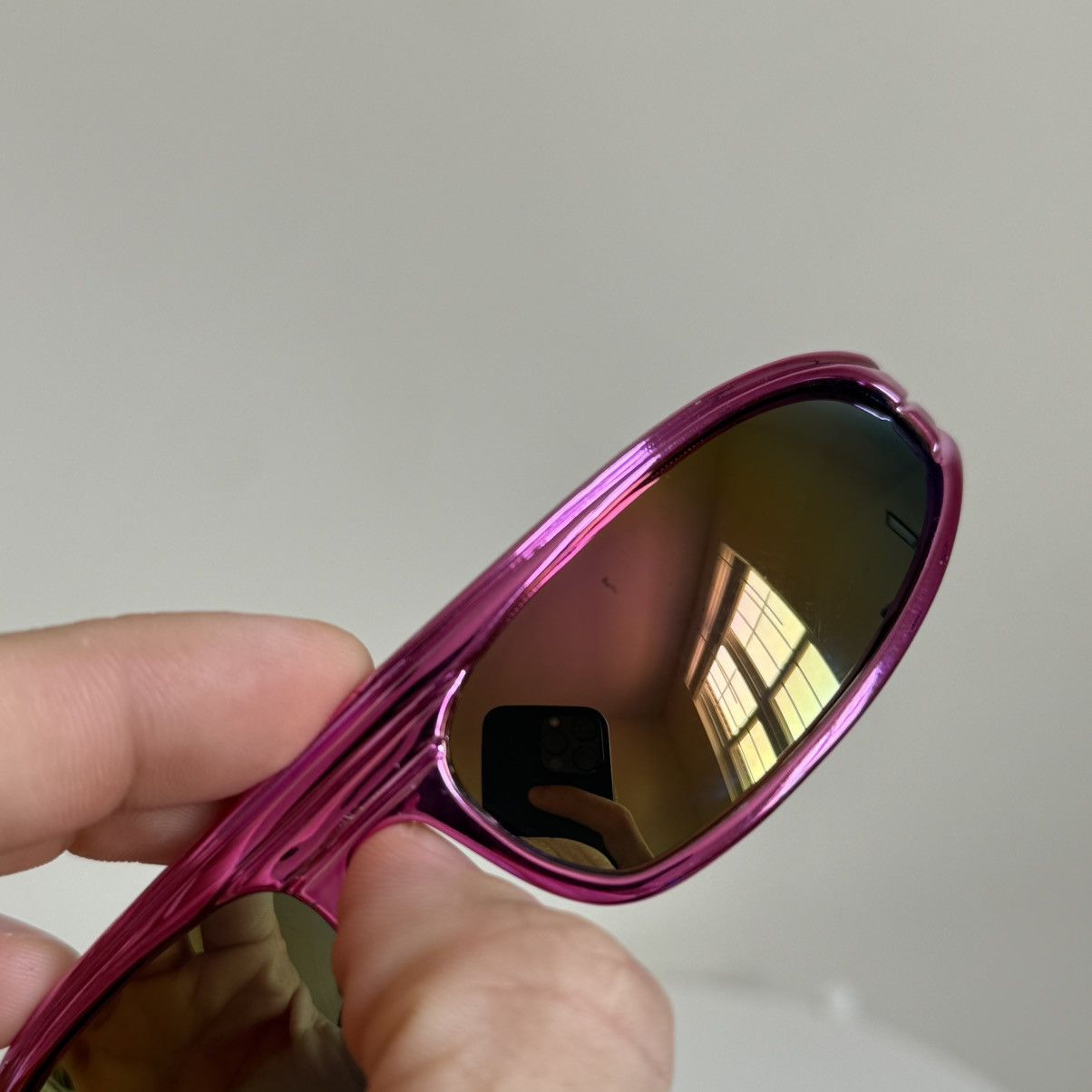 Vintage Y2K Shield Sunglasses Wrap Around Mirror Lens Futuristic Size ONE SIZE - 4 Thumbnail