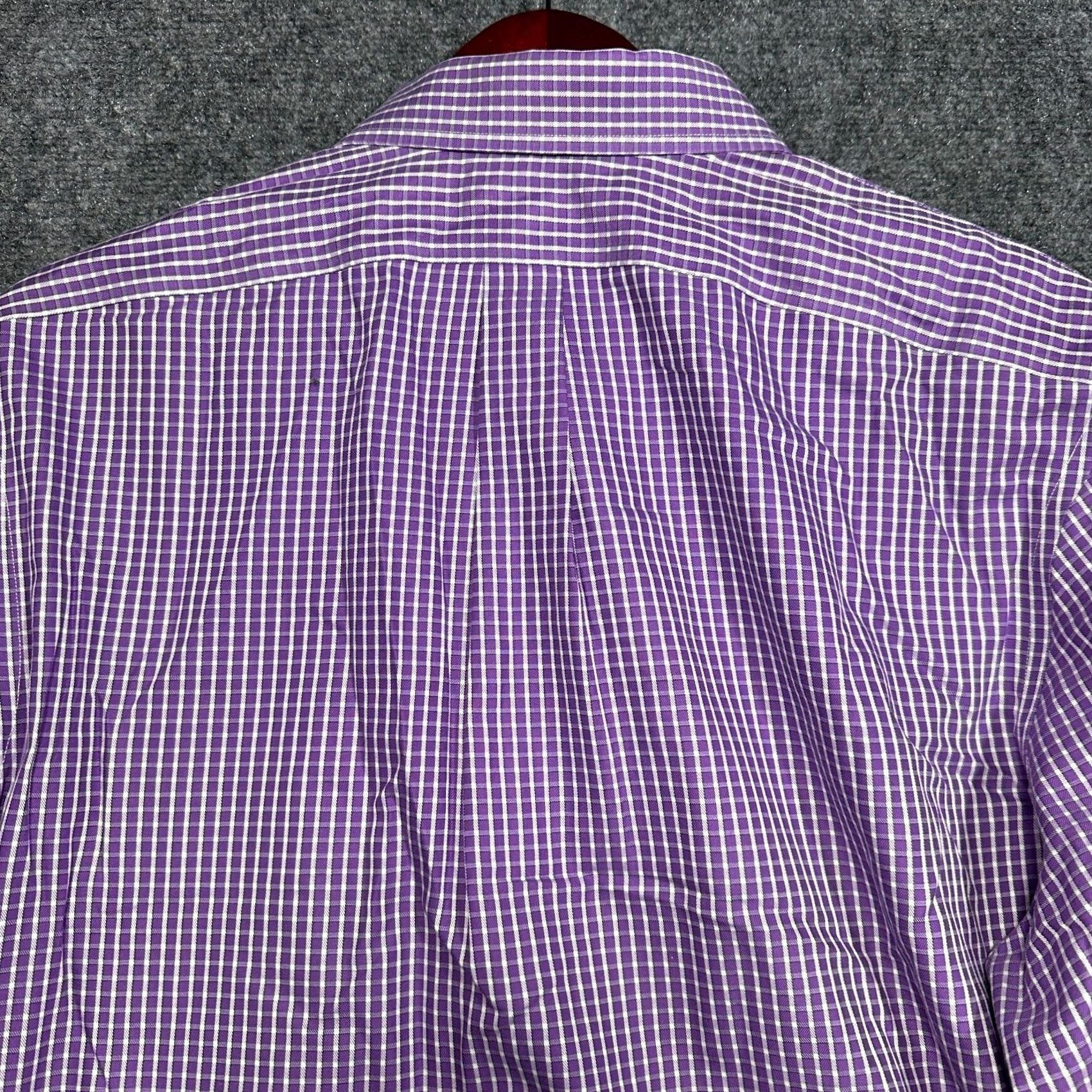 Banana Republic Banana Republic Mens Large Non Iron Classic Fit Button Up Purple Plaid Shirt Size US L / EU 52-54 / 3 - 6 Thumbnail