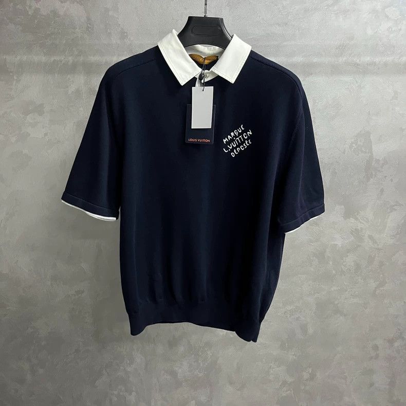 Louis Vuitton Louis Vuitton 24 New Navy Blue Letter Logo Embroidered But Size US S / EU 44-46 / 1 - 1 Thumbnail