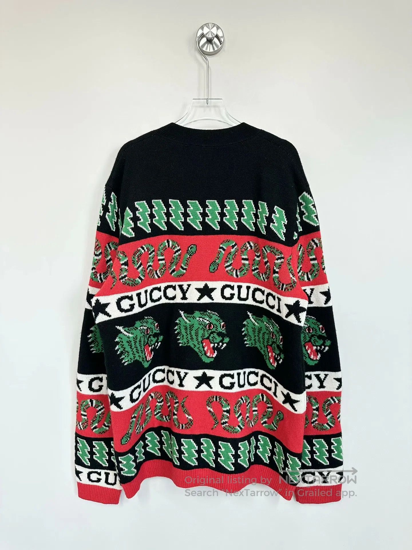 Gucci Guicci Classic Striped Animal Full-Print Knit Open Cardiga Size US S / EU 44-46 / 1 - 2 Thumbnail