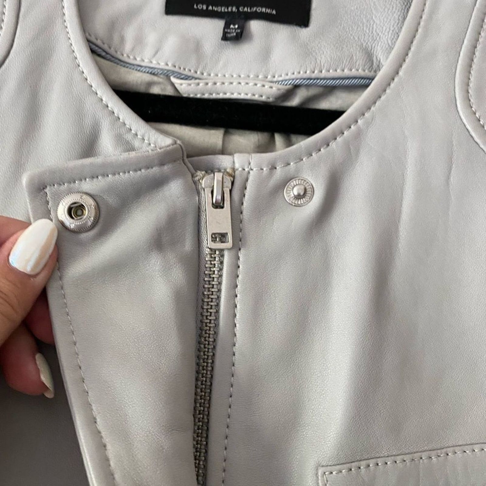Lucky Brand Grey Lambskin Leather Jacket - Like New! Size M / US 6-8 / IT 42-44 - 3 Thumbnail