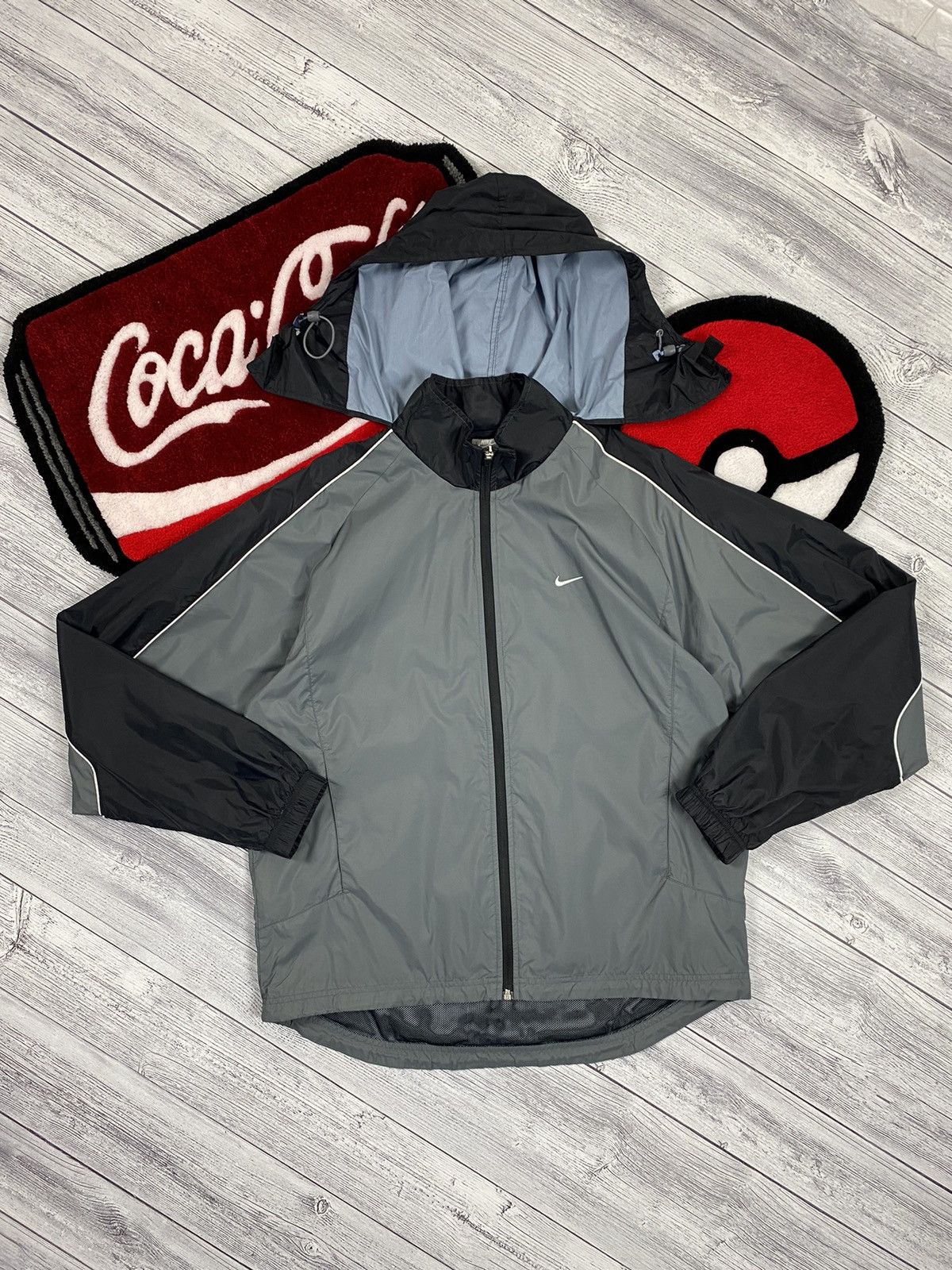 90'S Vintage Nike Nylon Jacket, Women's Size Small Nylon Blue type light blue Vintage Second Hand