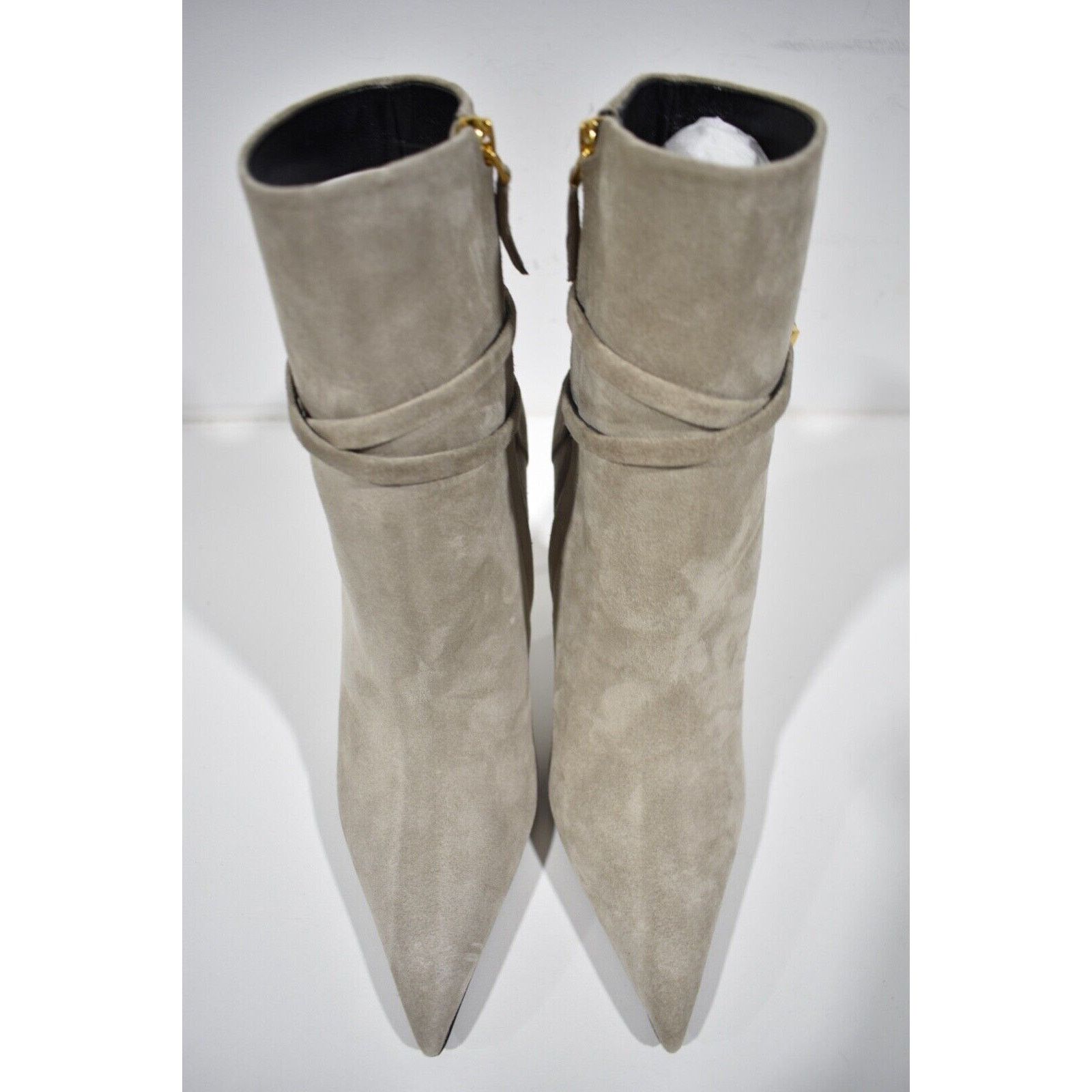 Tom Ford Tom Ford Padlock 105mm Pearl Grey Suede Ankle Strap Size US 9 / IT 39 - 7 Thumbnail