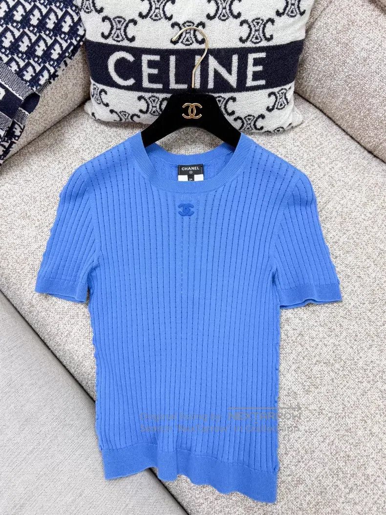 Chanel Chanel Classic double C+Logo design thread pit strip short Size XXS / US 00 / IT 34 - 2 Thumbnail